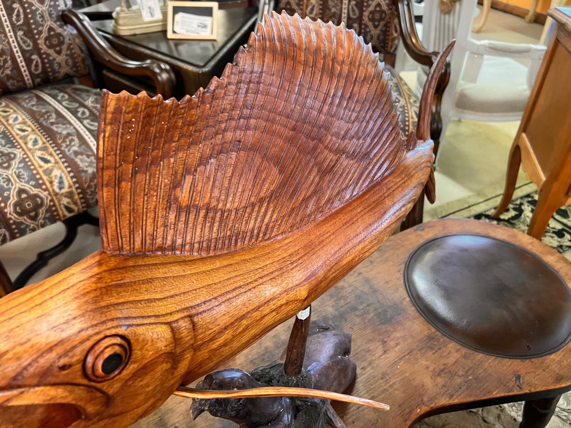 Sailfish Wooden Sculpture Measures 40" x 26"