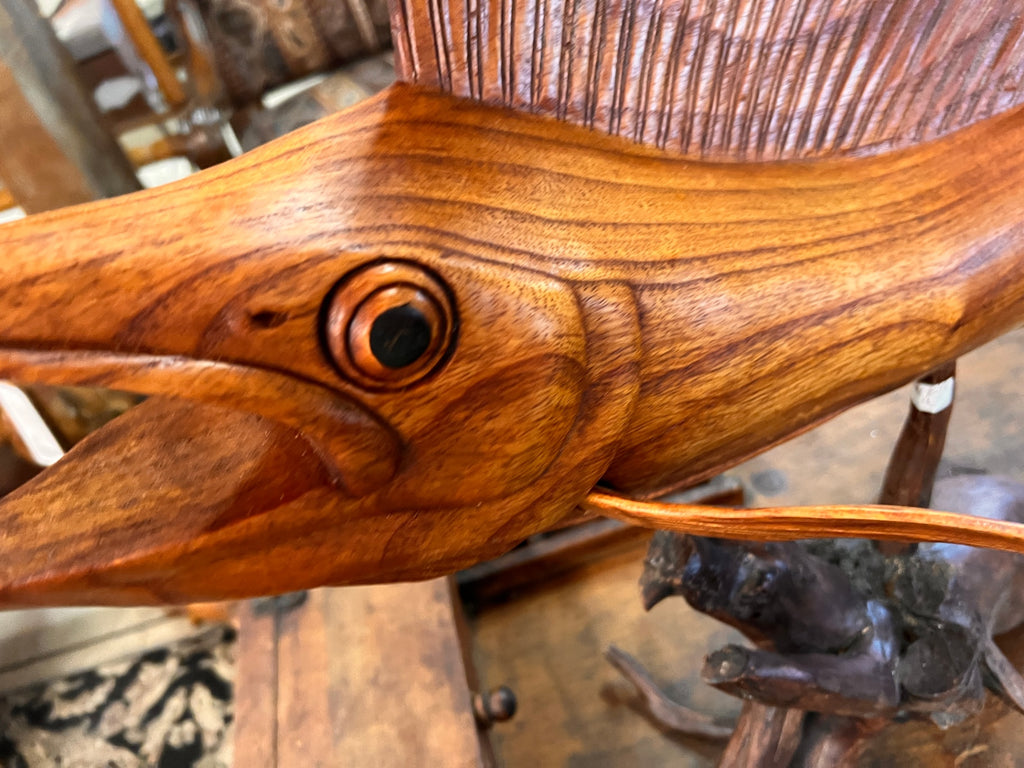 Sailfish Wooden Sculpture Measures 40" x 26"
