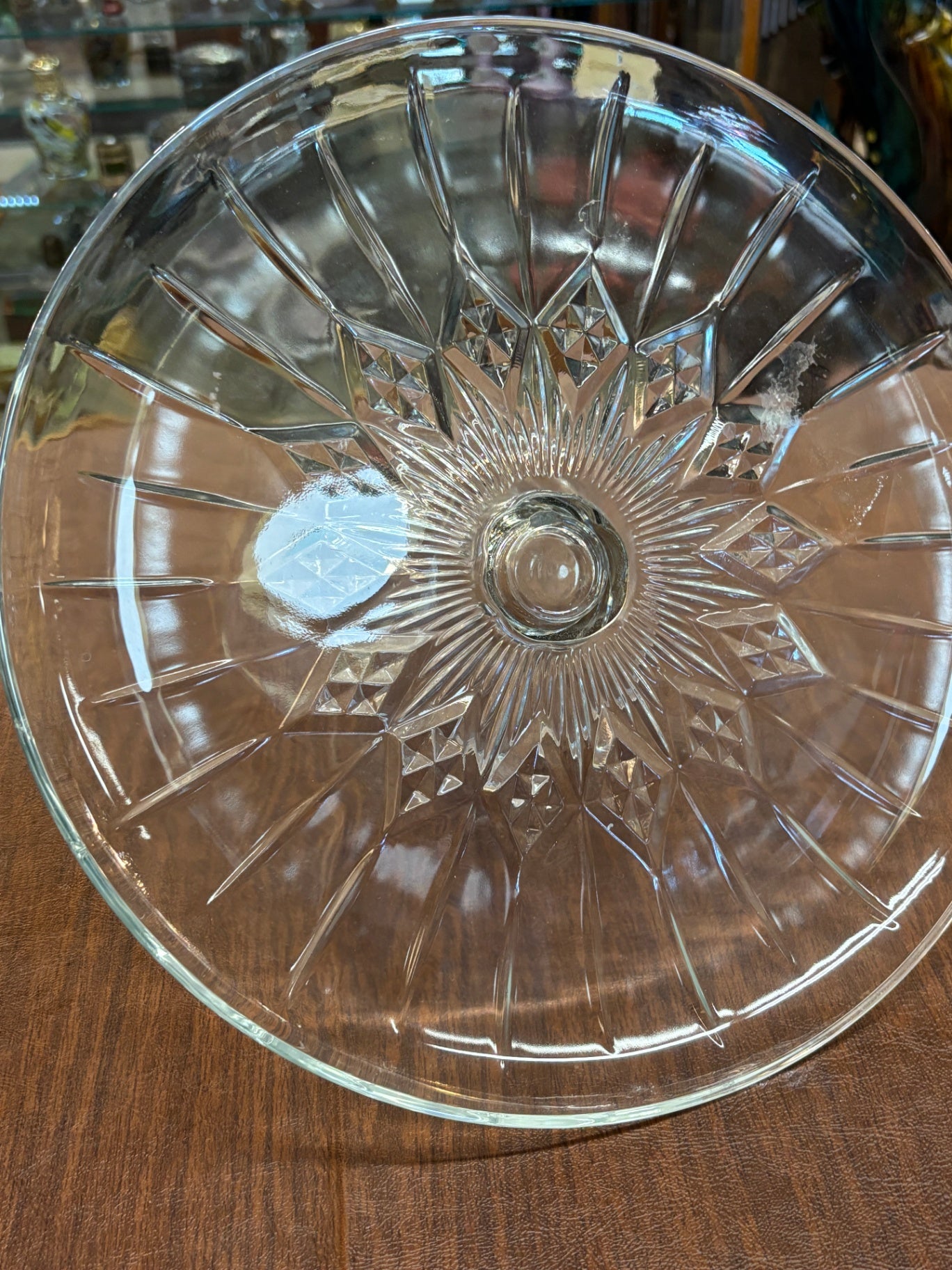 Vintage glass cake plate