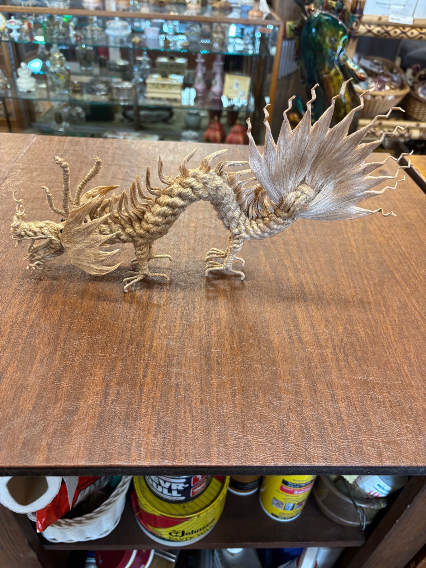 Handmade Braided Woven Rope Dragon Sculpture 12" Long