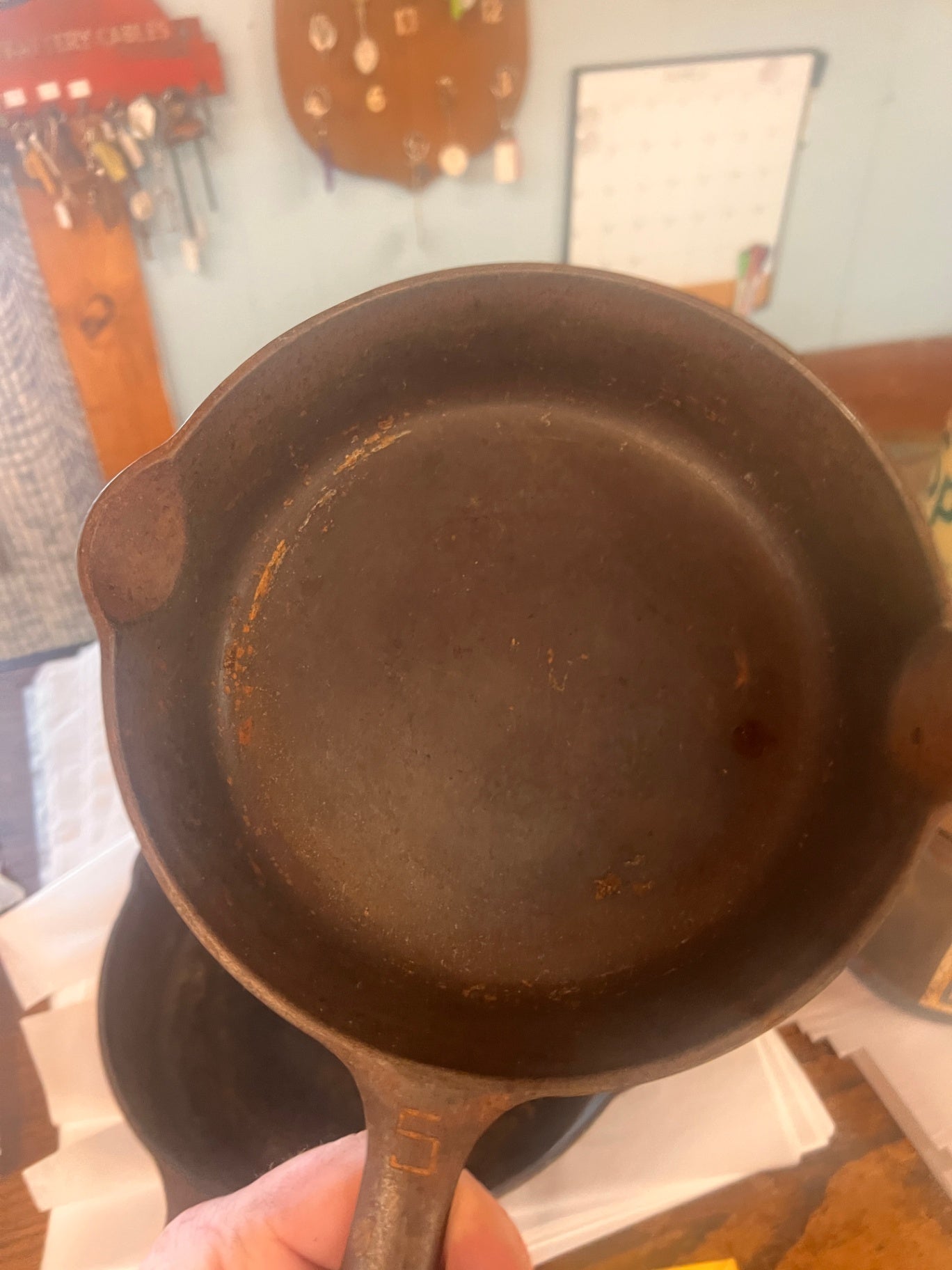 Antique Griswold Cast Iron Skillet No. 5 – Large Block Logo Erie PA – Vintage Fry Pan 724A
