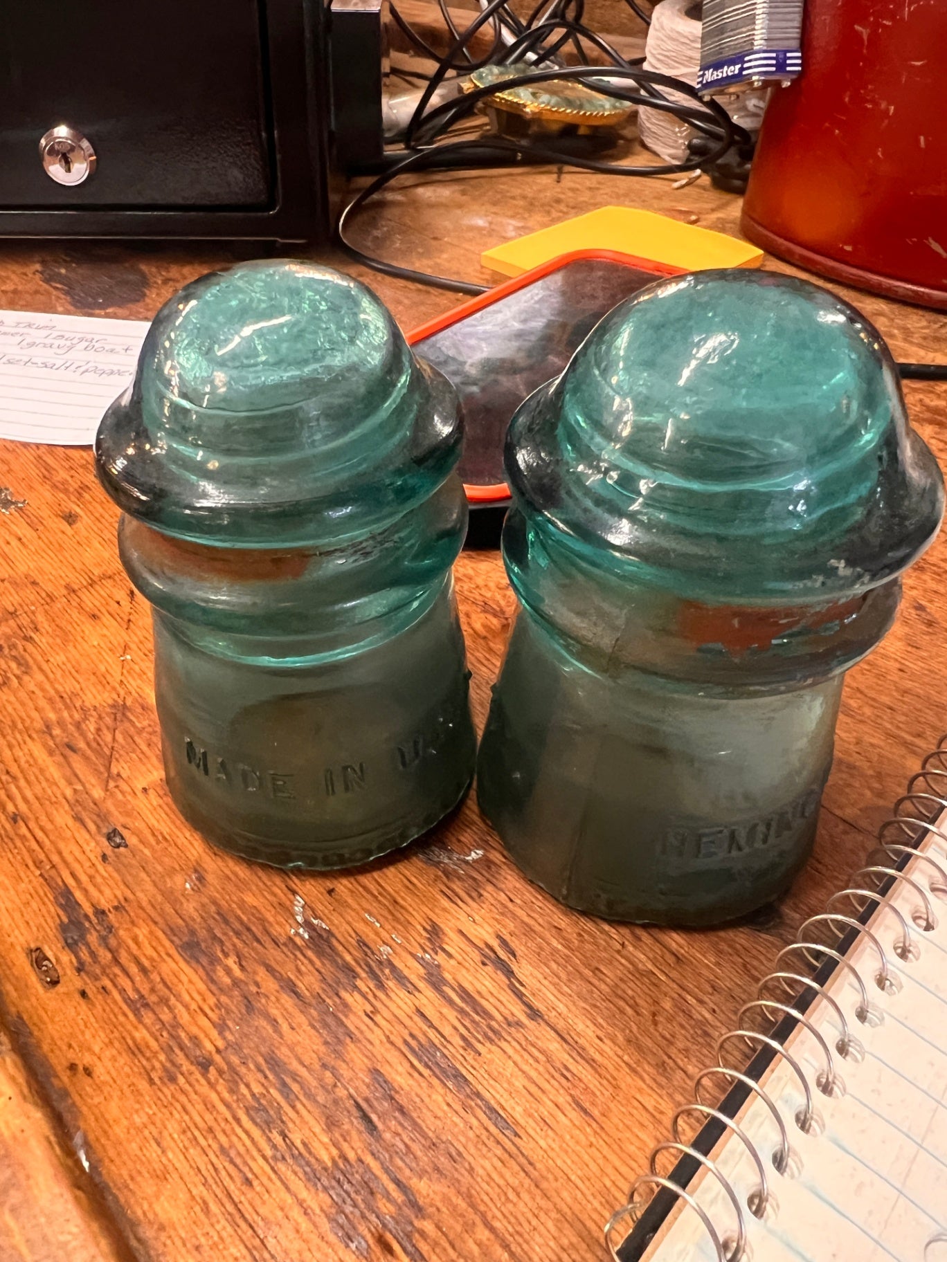 Vintage Hemingray No. 9 Aqua Glass Insulator