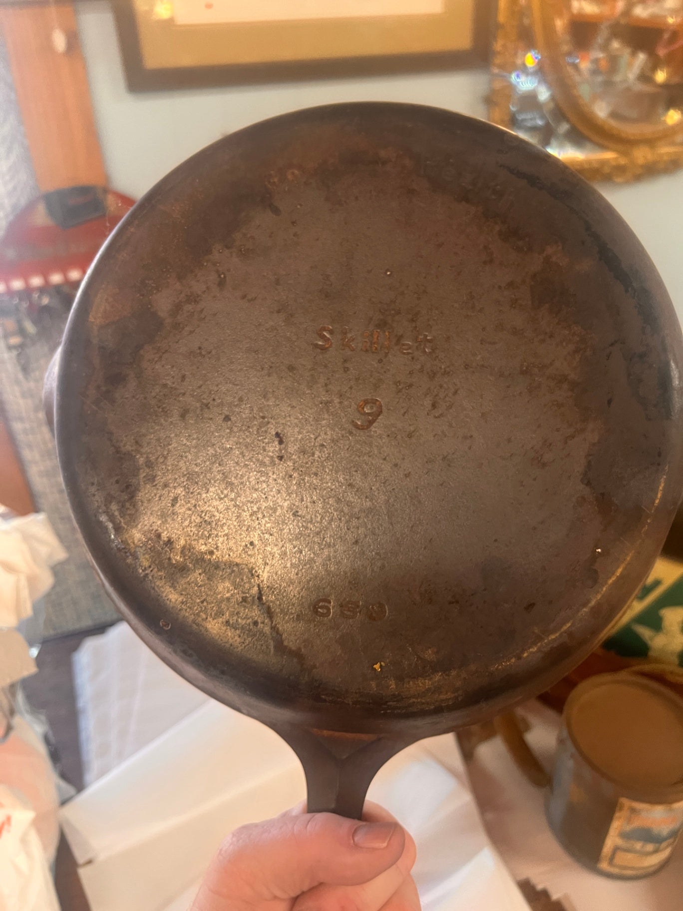 Vintage BSR Red Mountain Cast Iron Skillet No. 9 – Birmingham Stove & Range Fry Pan Pattern 659