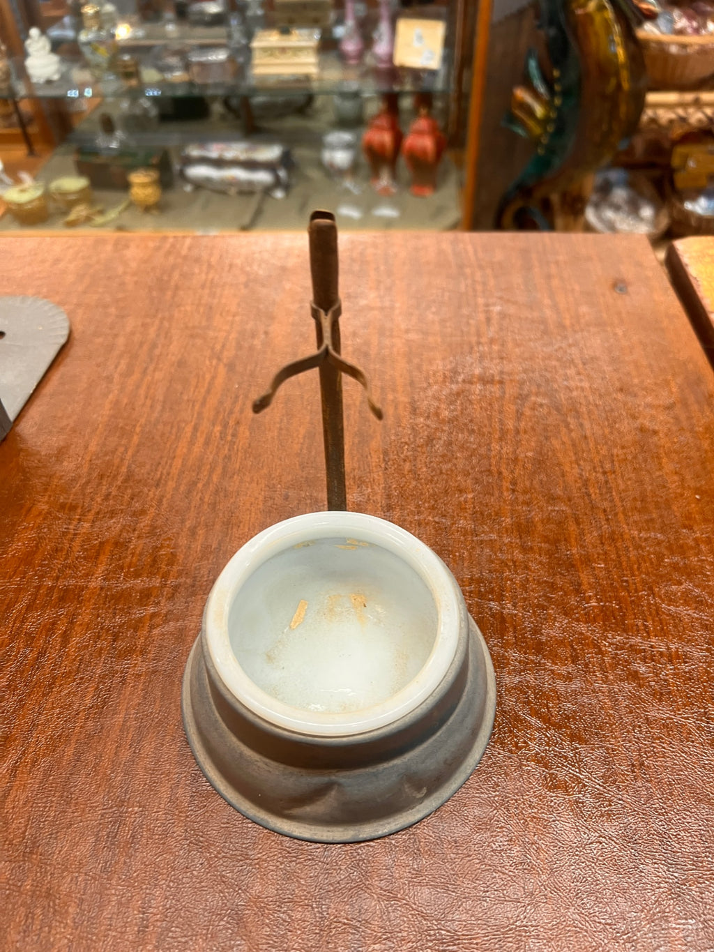 Antique Apothecary Alcohol Burner With Iron Test Tube Stand – Early Laboratory Heating Tool