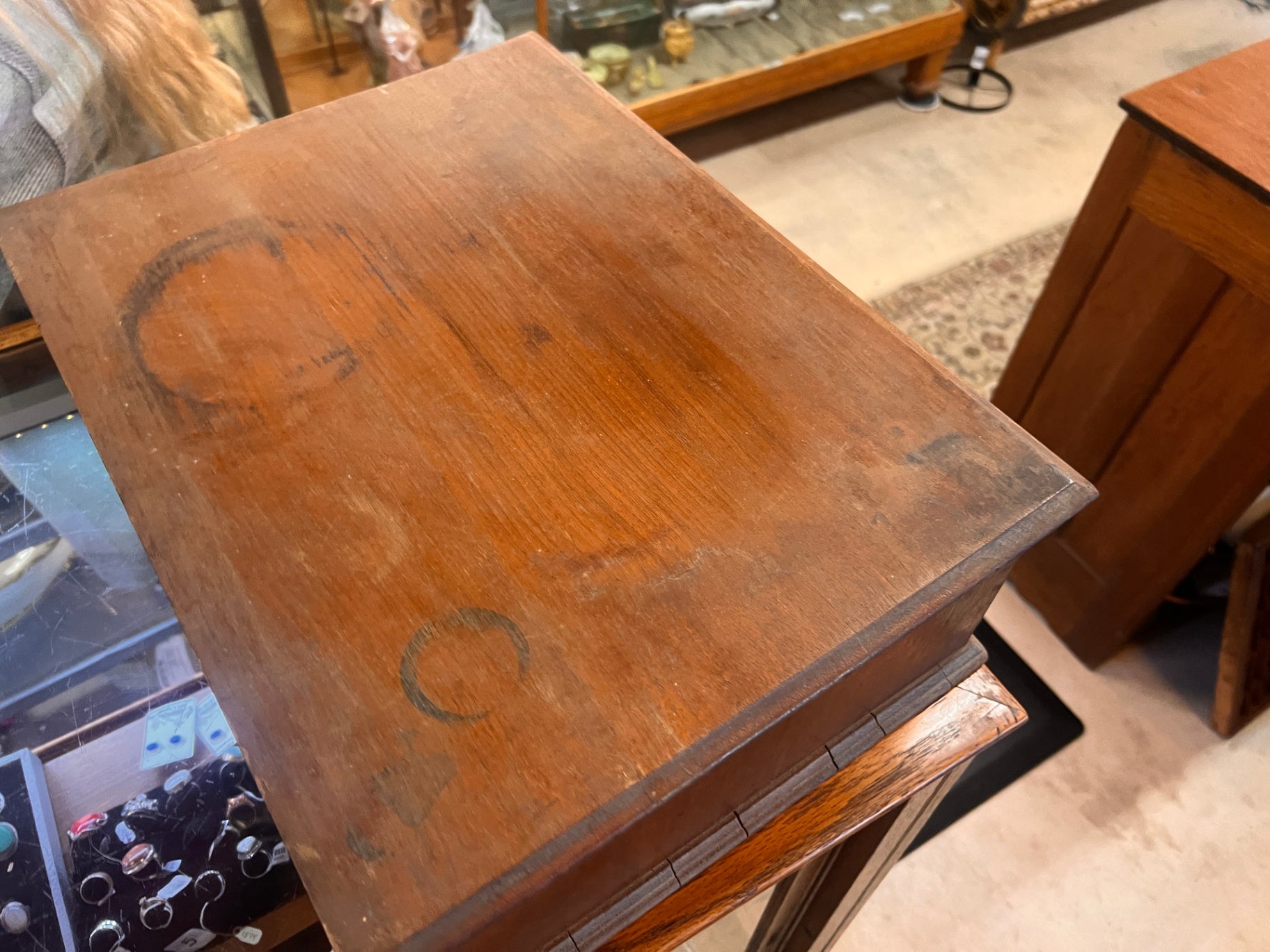 Antique J. and P. Coats 2 Drawer Spool Cabinet