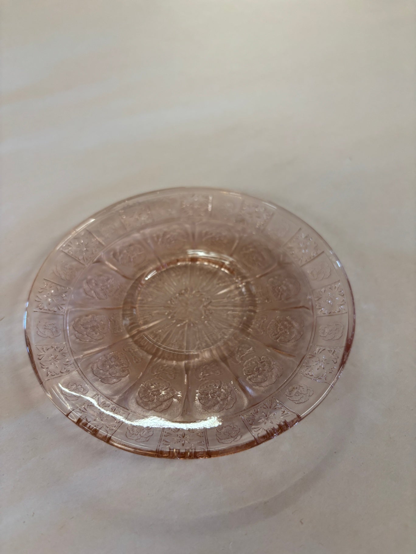 Pink Depression Glass  Saucer 