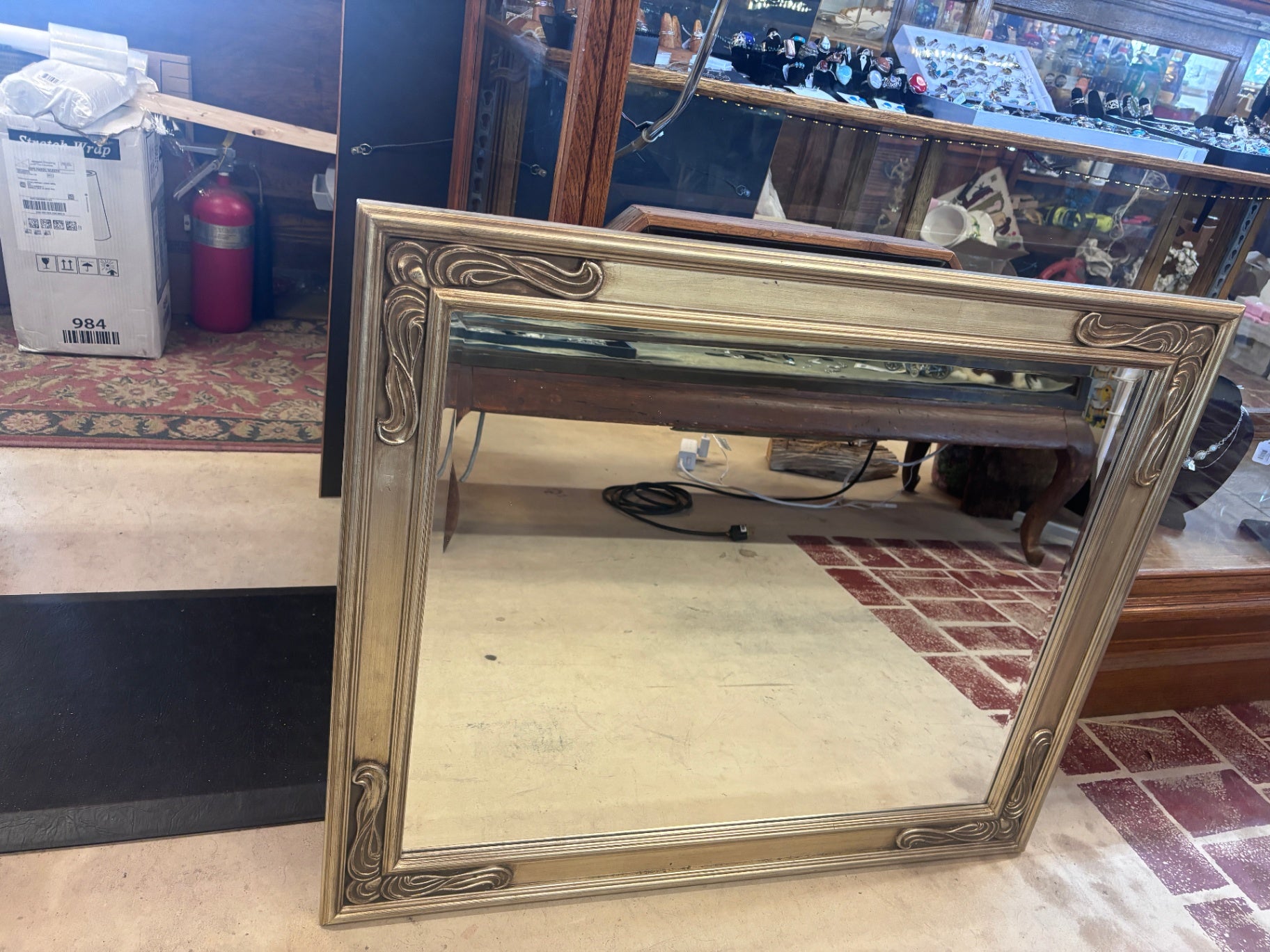 Vintage-style square wall mirror 