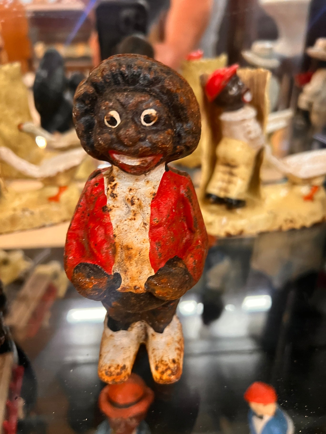 CAST IRON BLACK AMERICANA GOLLIWOG BANK FIGURE