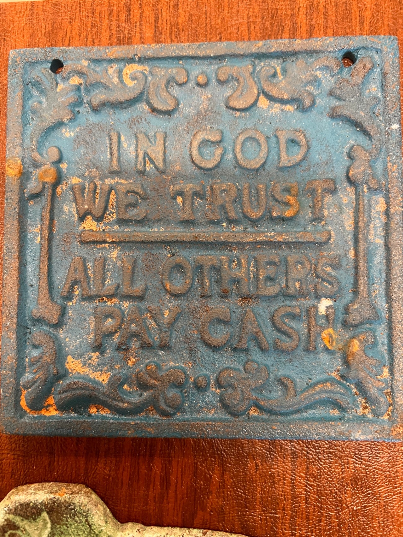 In God We Trust Other Pay Cash Cast Iron Sign