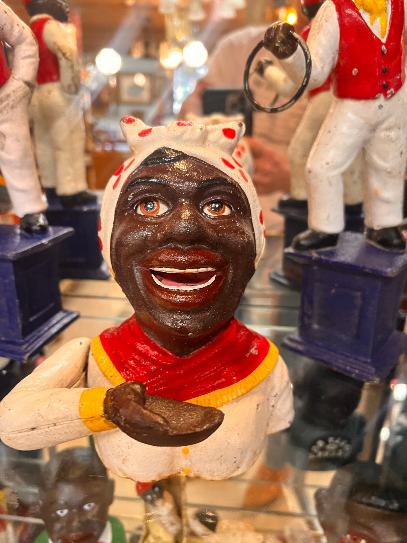 Cast Iron Mechanical Bank - Aunt Jemima Red, White, Yellow