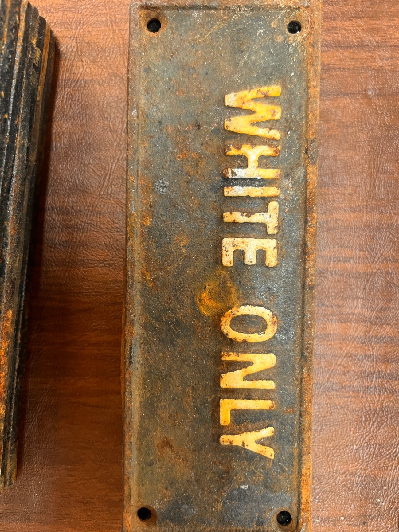White Only Cast Iron SIgn