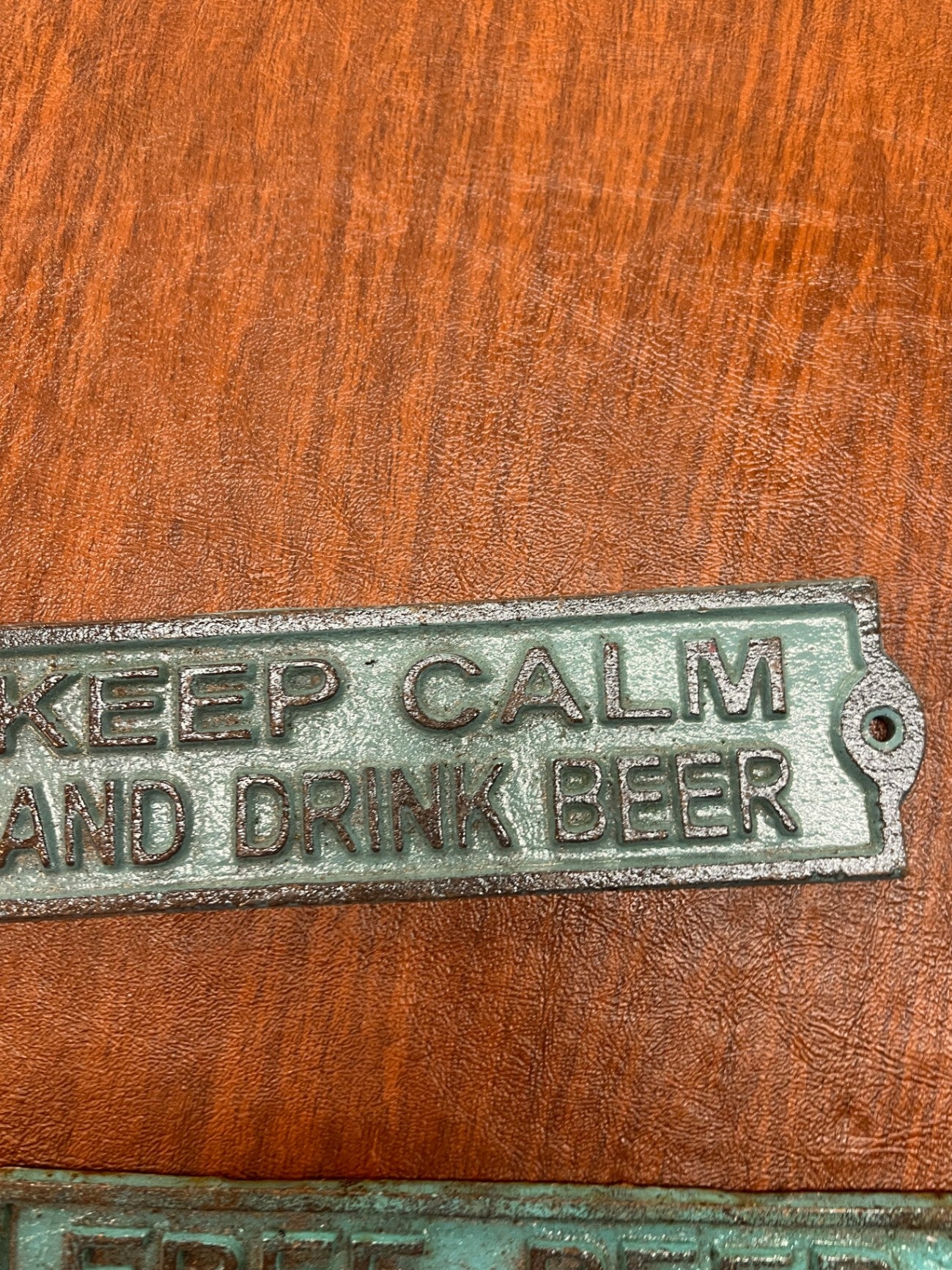 Keep Calm and Drink Beer Cast Iron Sign