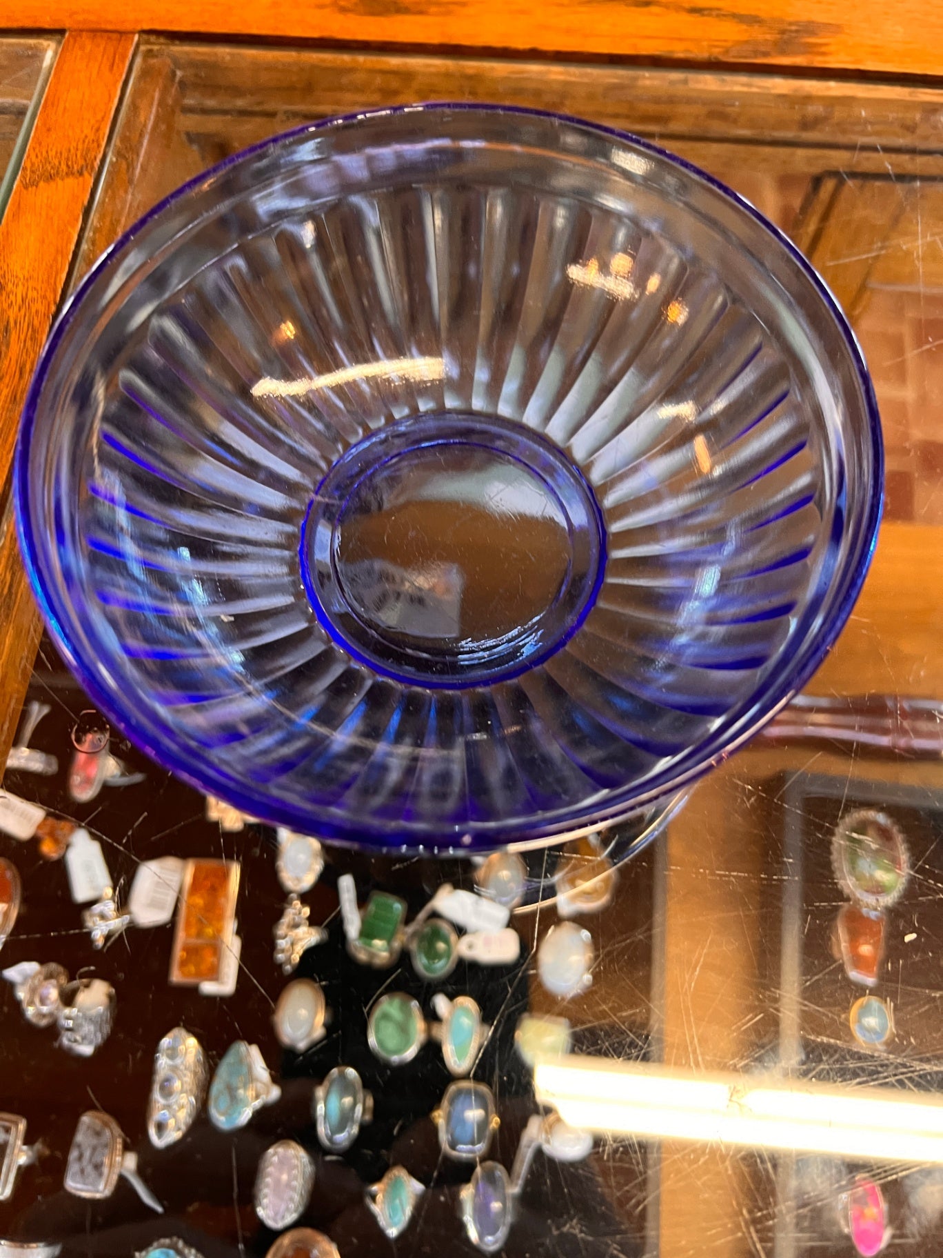 Vintage Hazel Atlas Cobalt Blue Aurora Cereal Salad Bowl 5 1/2