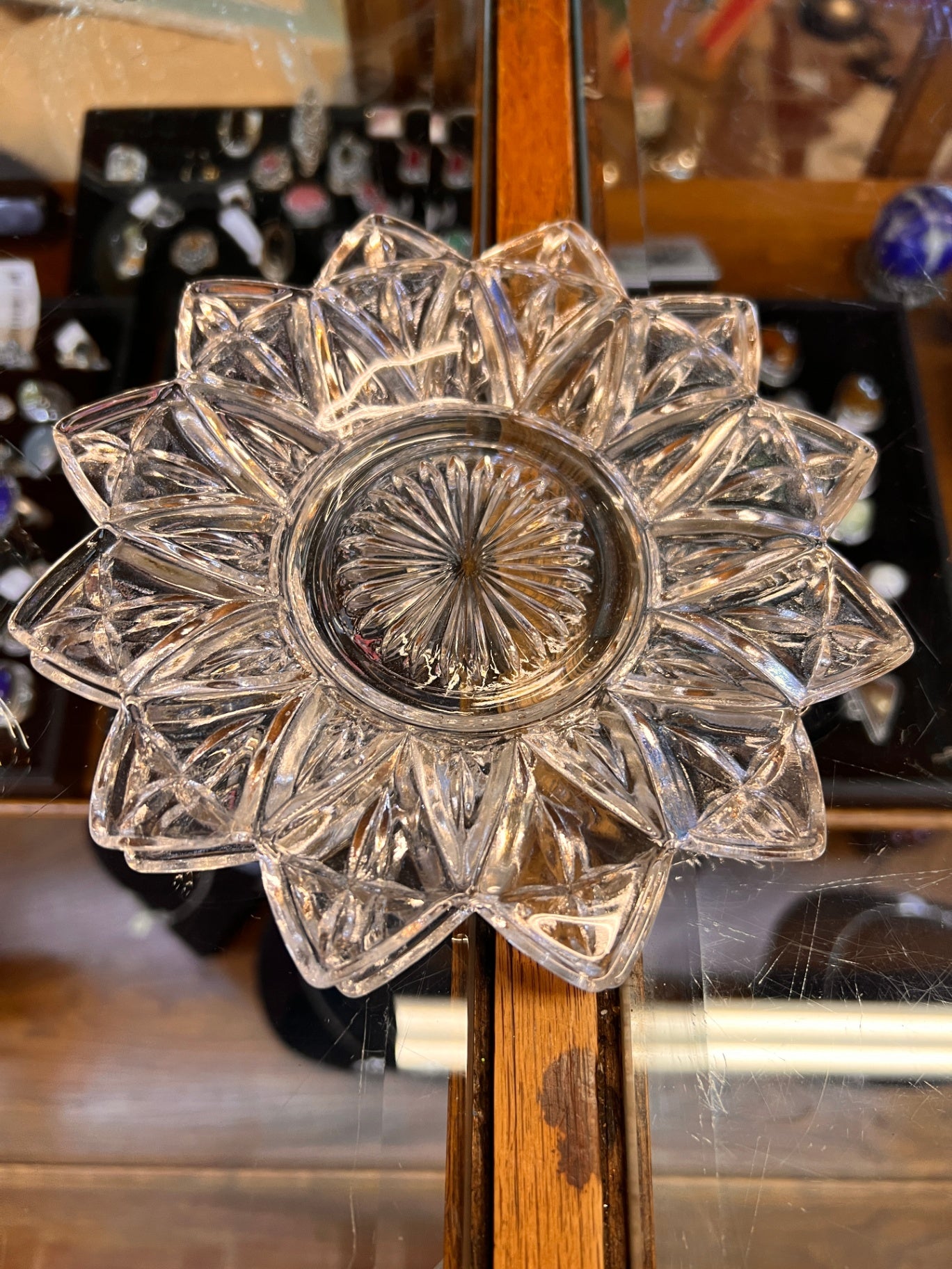 Small Petal Clear Federal Glass Salad Plate Vintage
