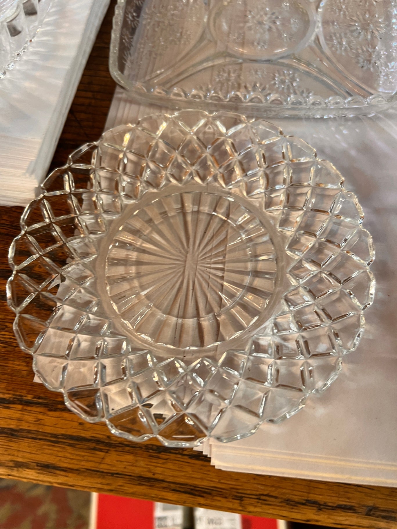 Anchor Hocking Waterford Clear Glass Vintage 6" Teacup Saucer Plate