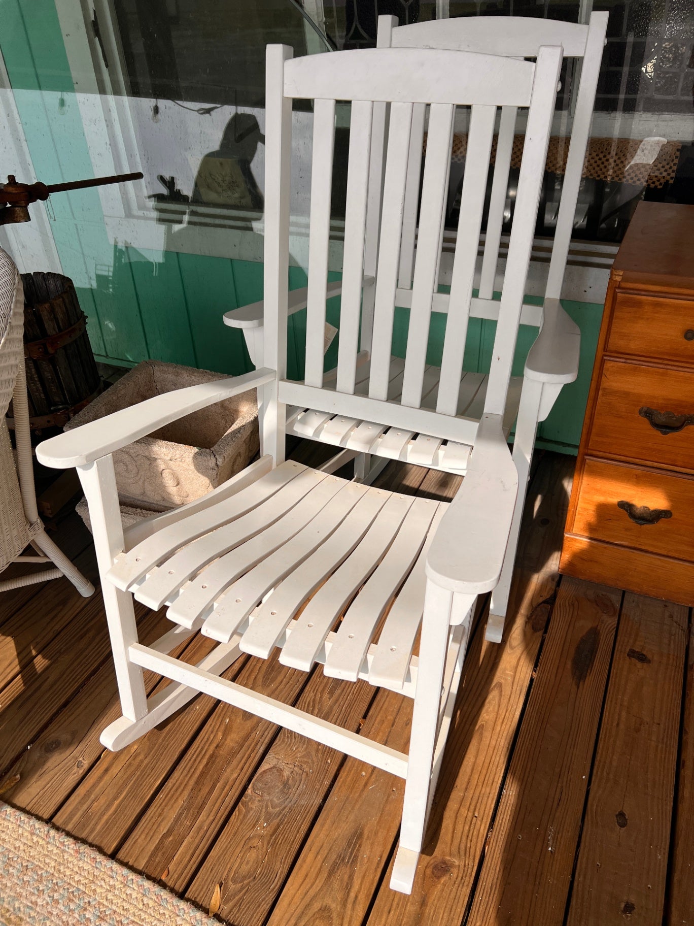 White Wooden Rocking Chair