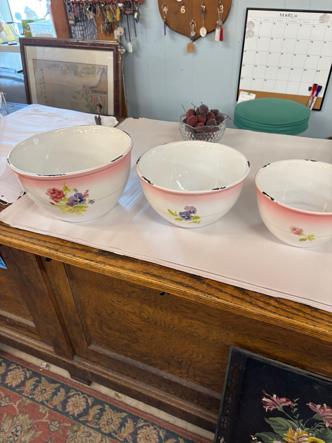 Welcome Home Antique Style Set of 3 Bowls