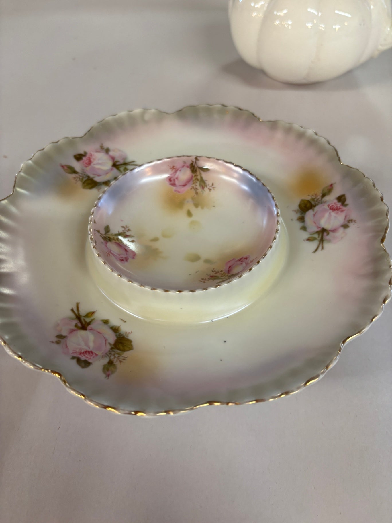 Antique porcelain serving bowl