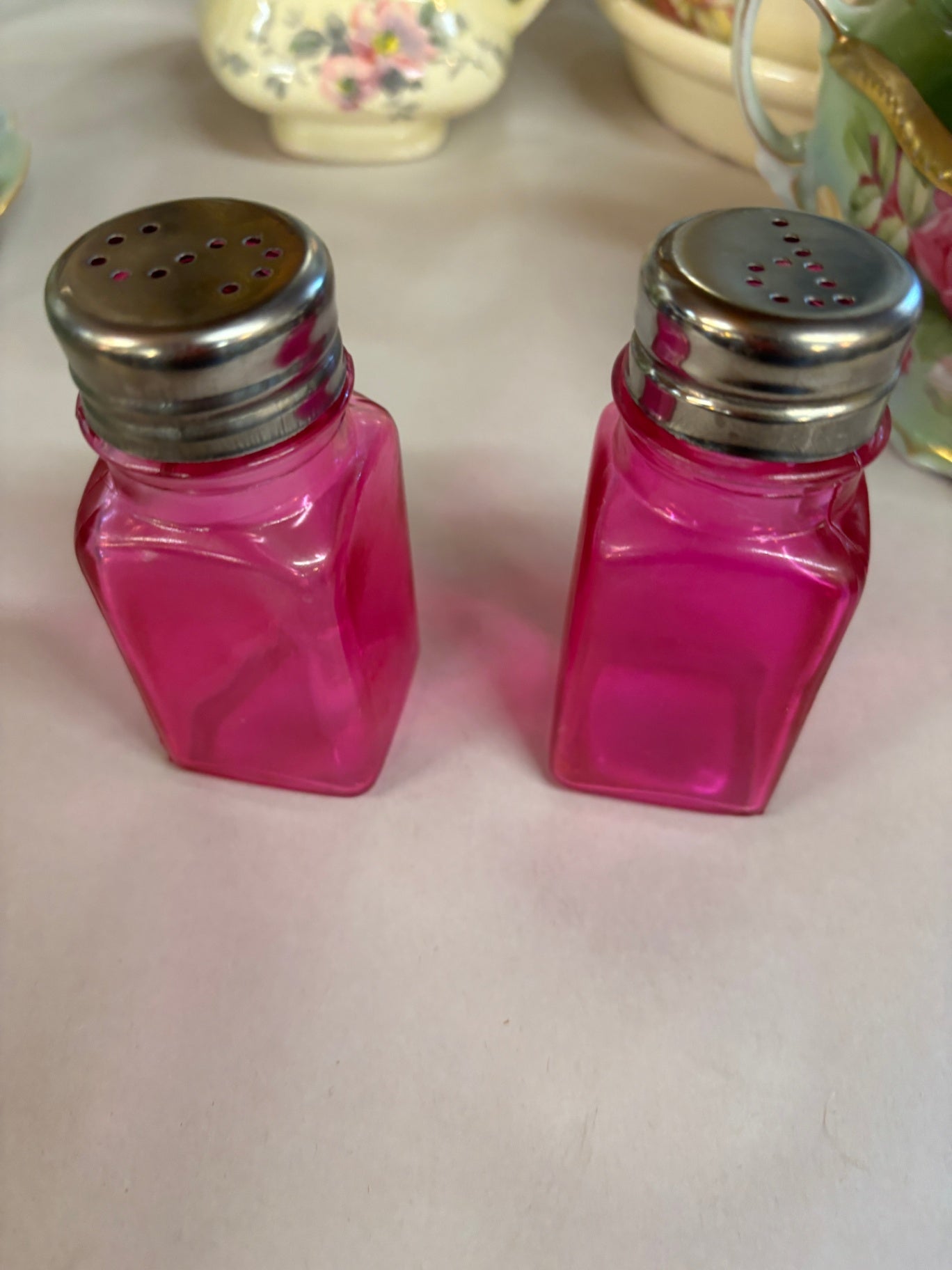 Cranberry Glass Salt & Pepper