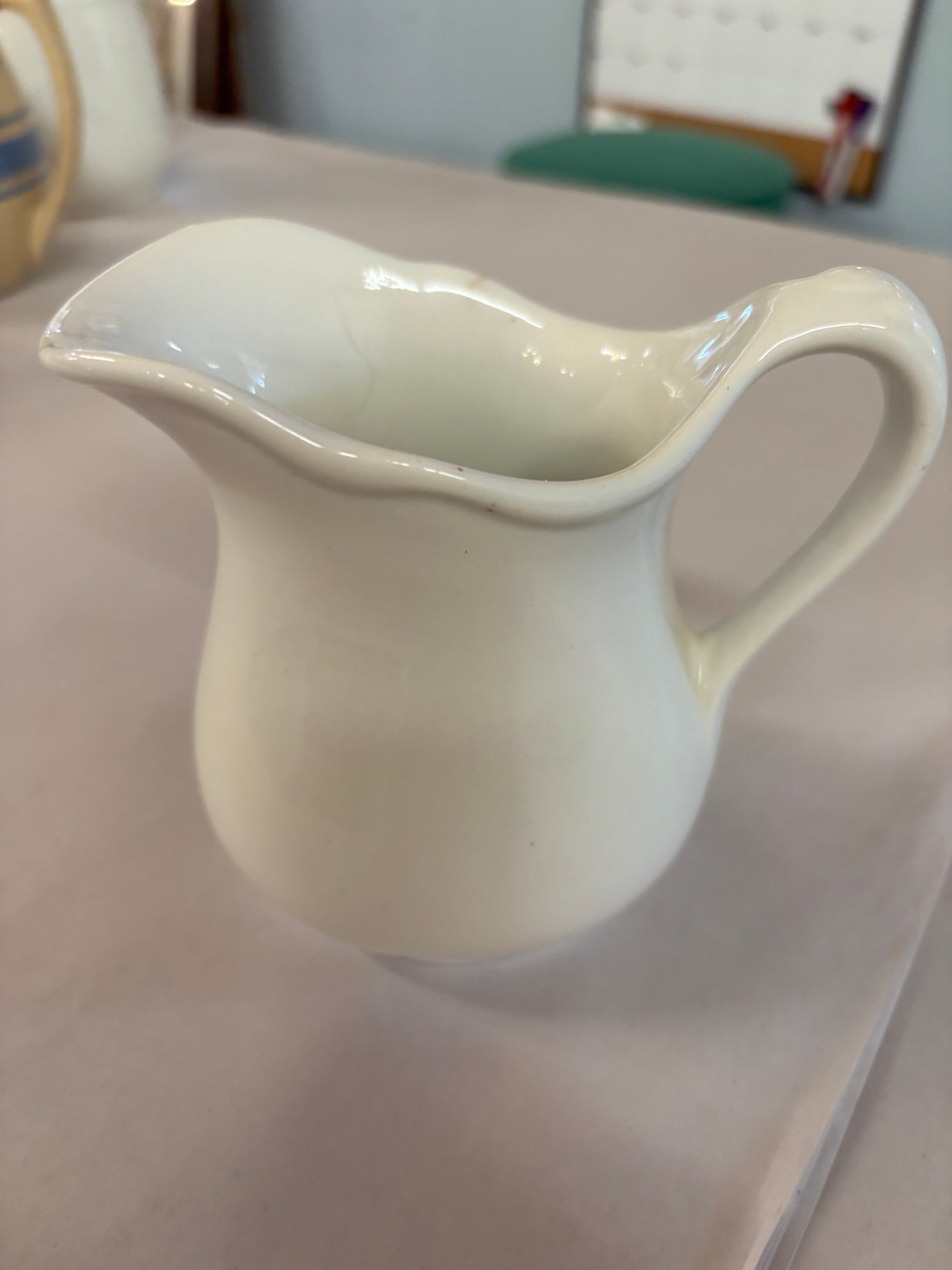 Vintage Restaurantware White Ironstone Pitcher