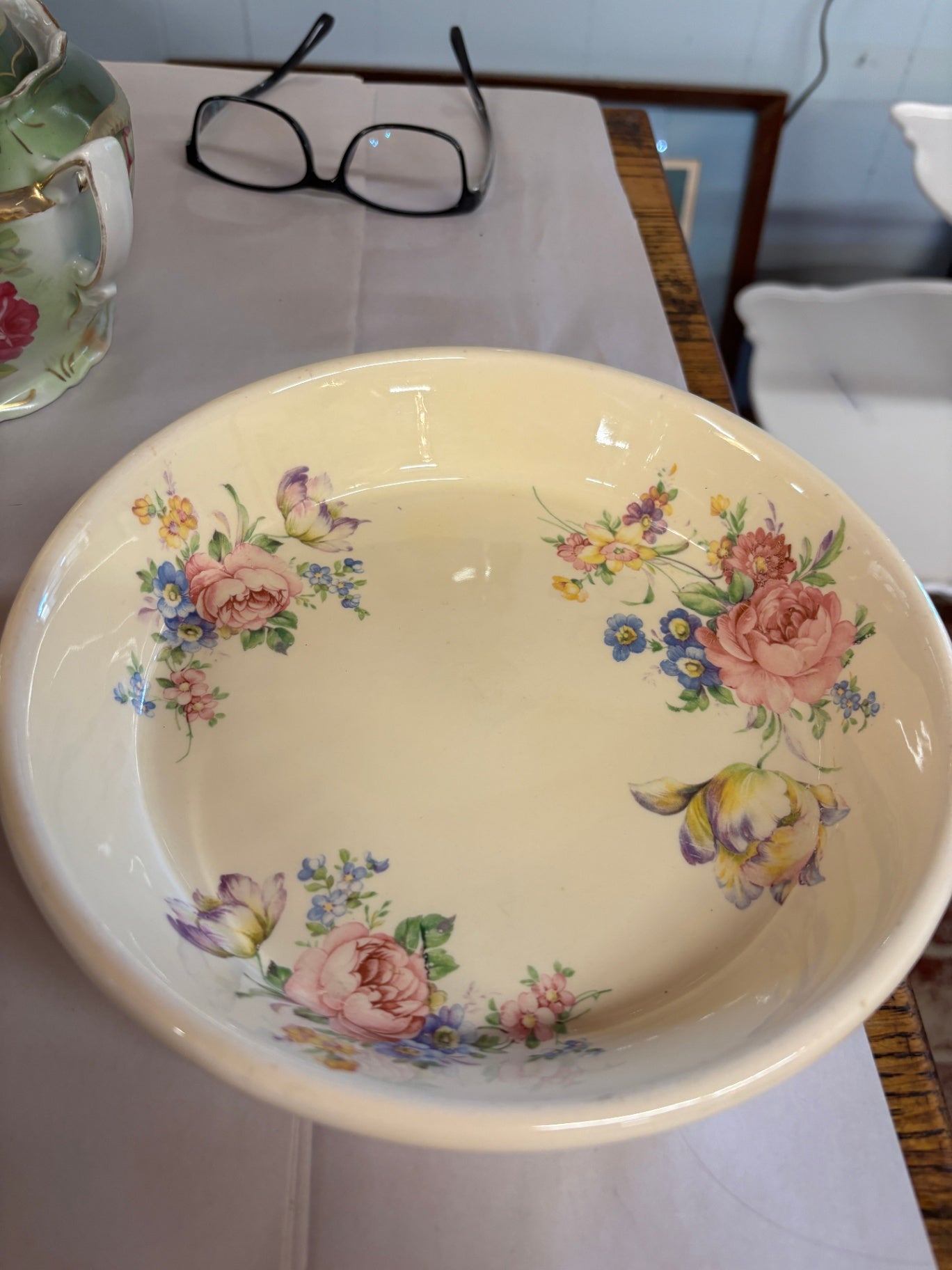 Paden City Pottery's Bak-Serv 1936 golden acacia pattern pie plate