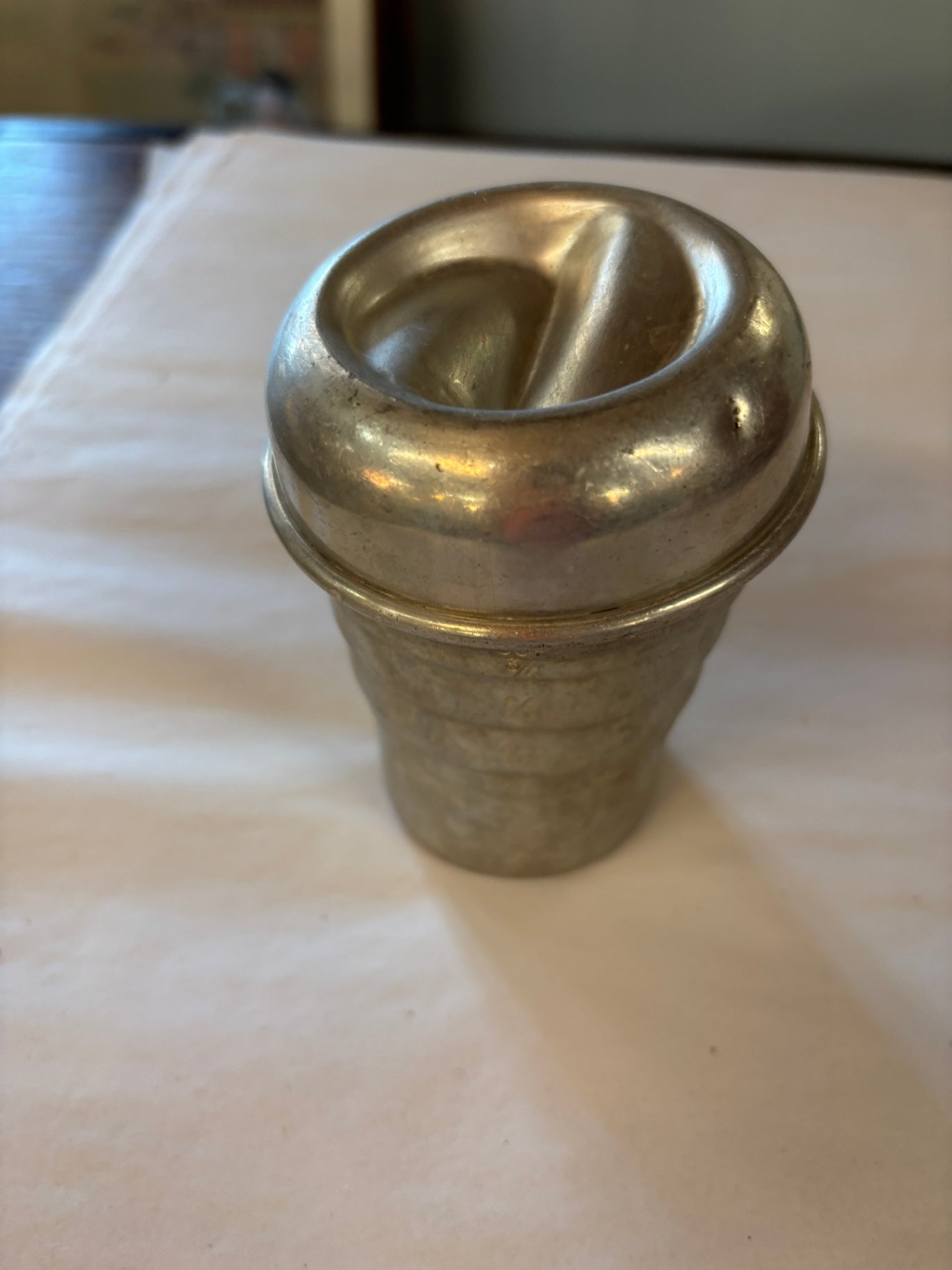 Vintage Swirl Mixer Aluminum 6 Line I Cup Measuring Cup Lidded Shaker 