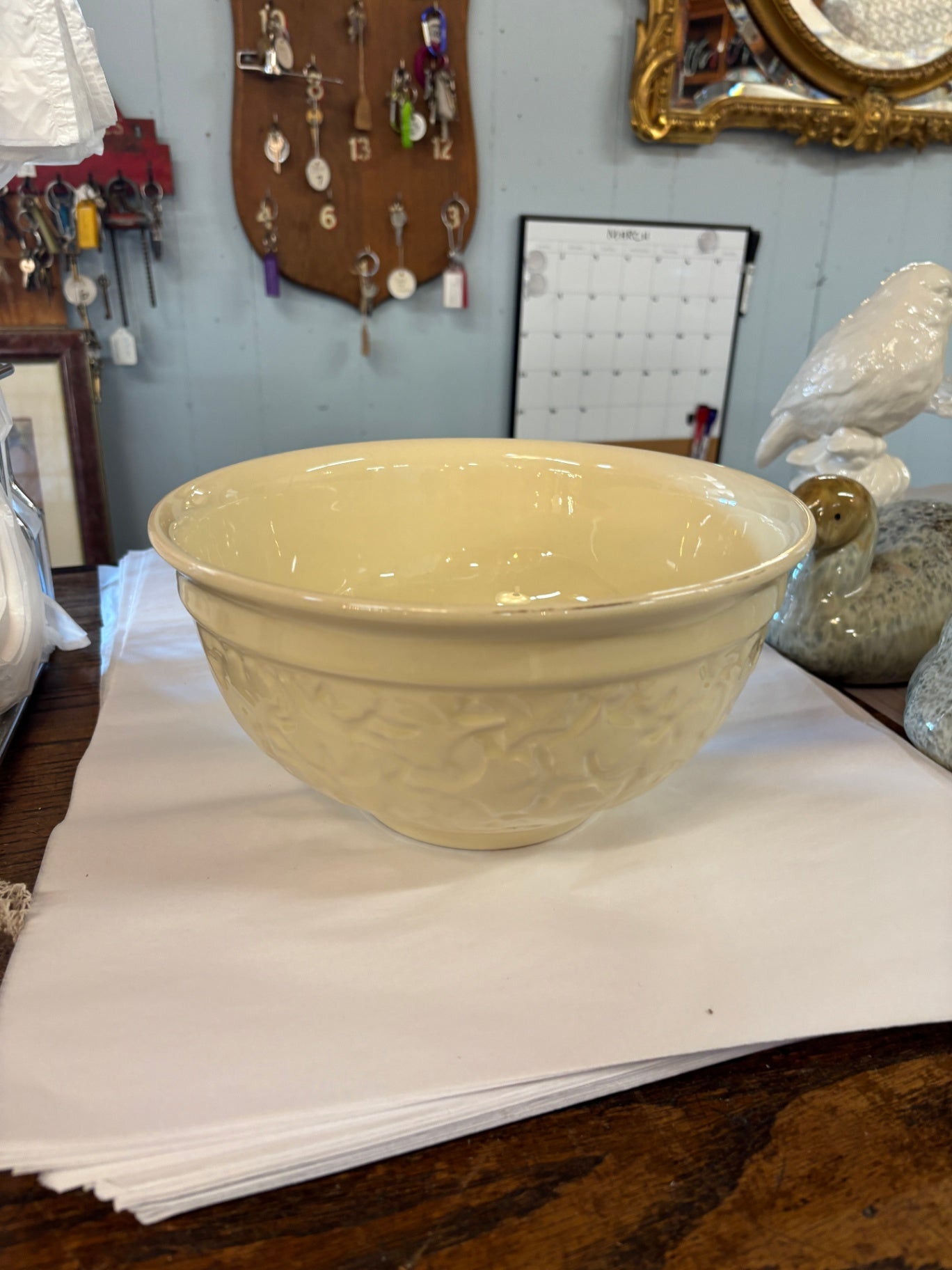 Dansk Craftmark Raffia Mixing Vegetable Serving Bowl 