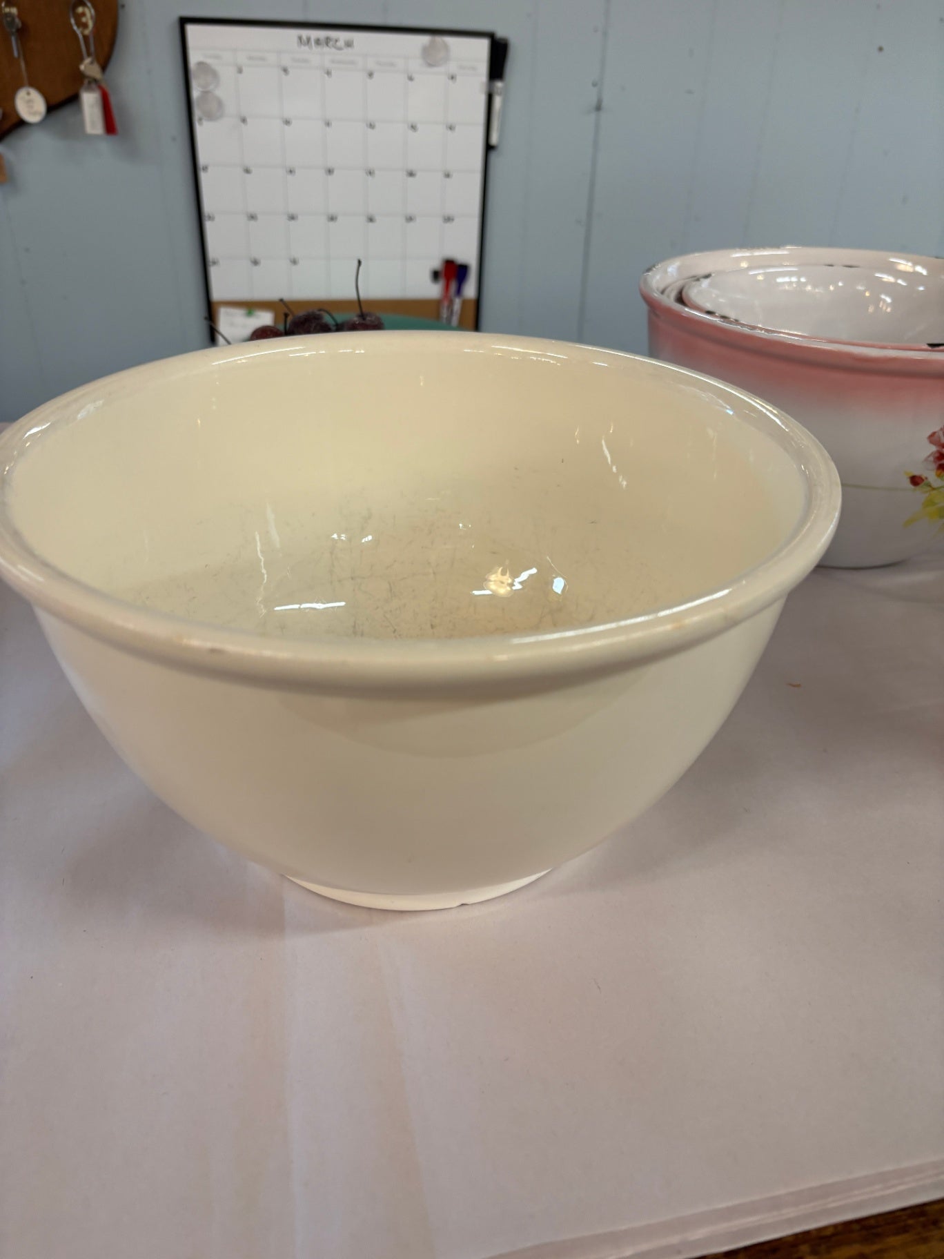 Vintage Homer Laughlin Ivory White Ceramic Bowl, Restaurant Ironware