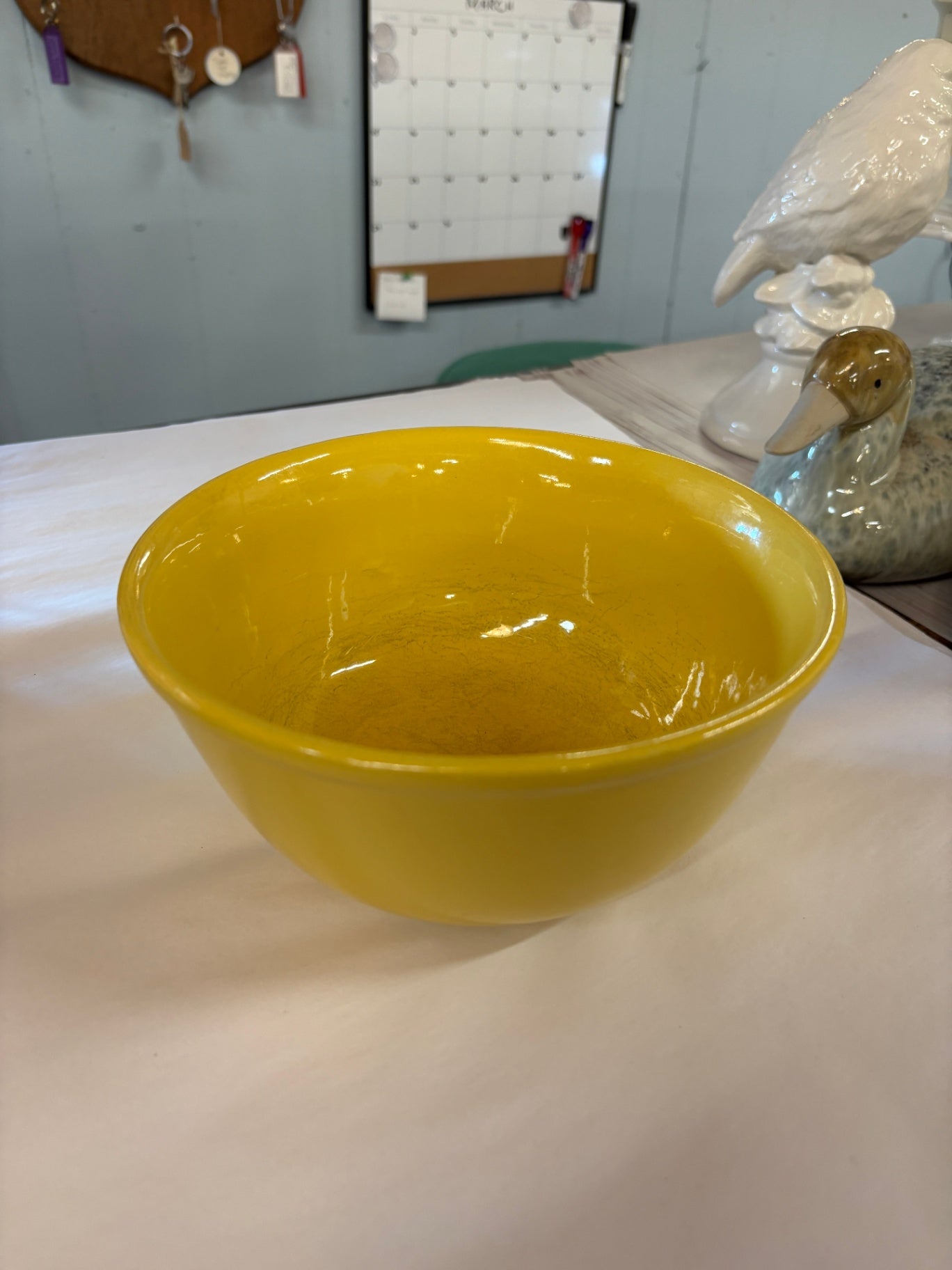 VTG MCM Mixing Bowl USA Collectible Oxford Ware Daffodil Yellow Ceramic Serving
