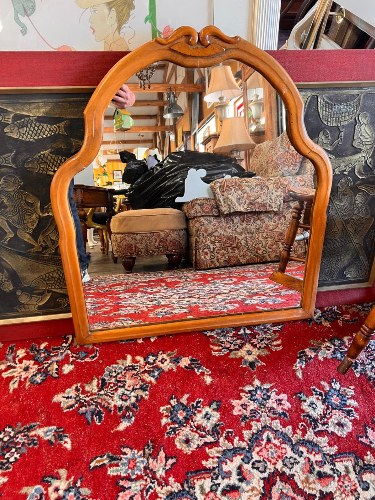 Early American Wood Framed Mirror