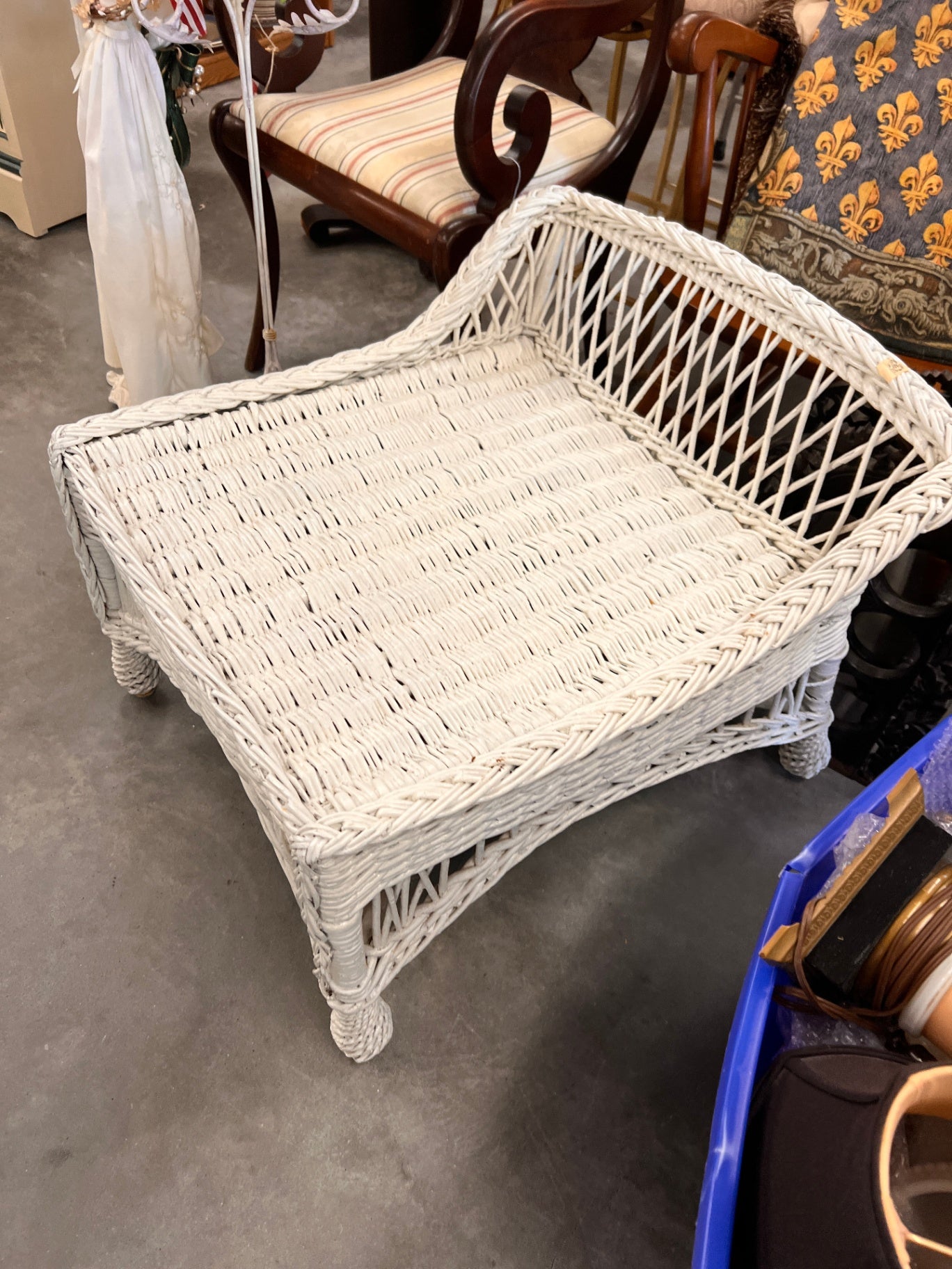 Wicker Side Table White