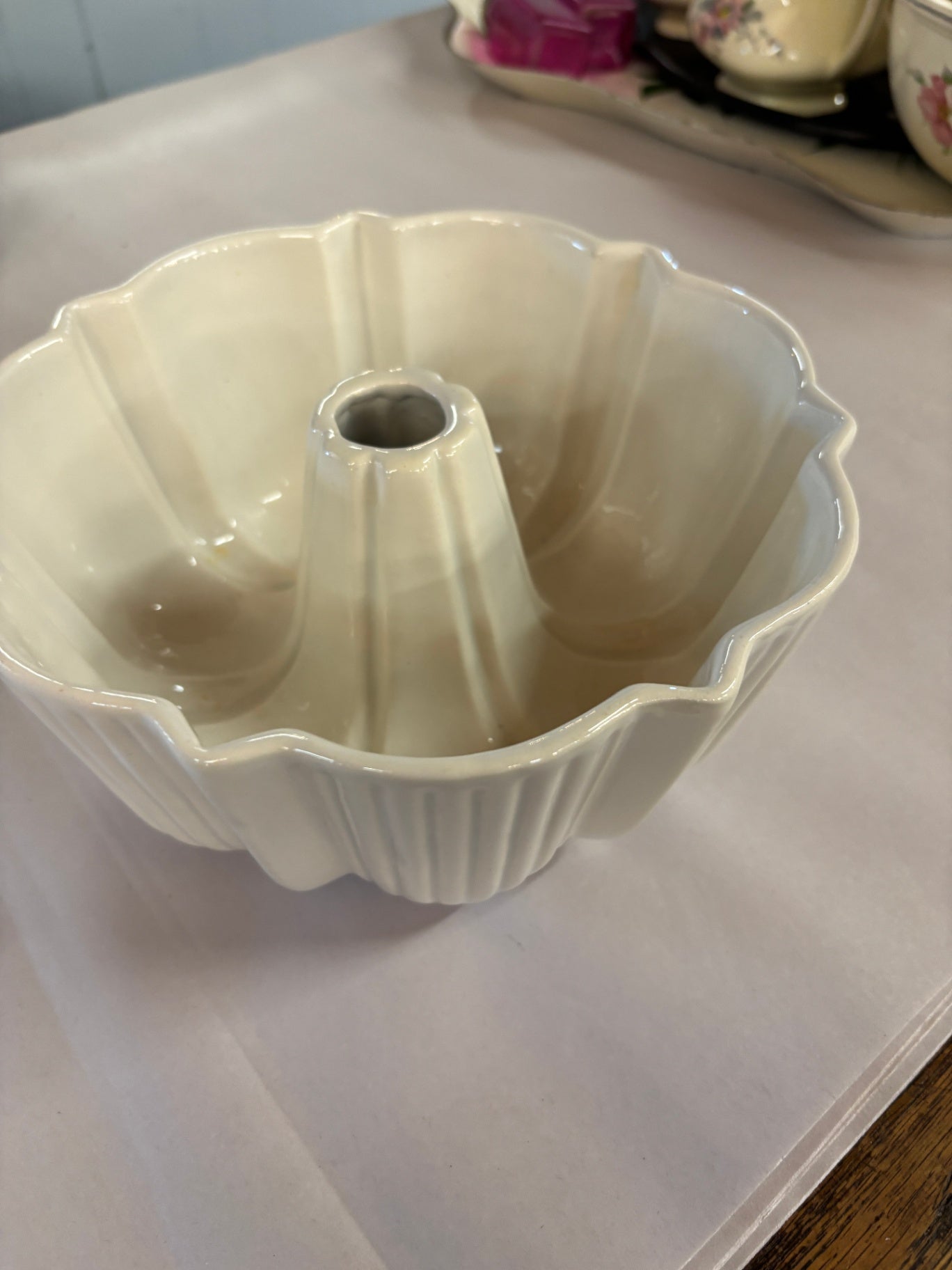 Vintage Calif USA 59 pottery bundt pan ovenproof