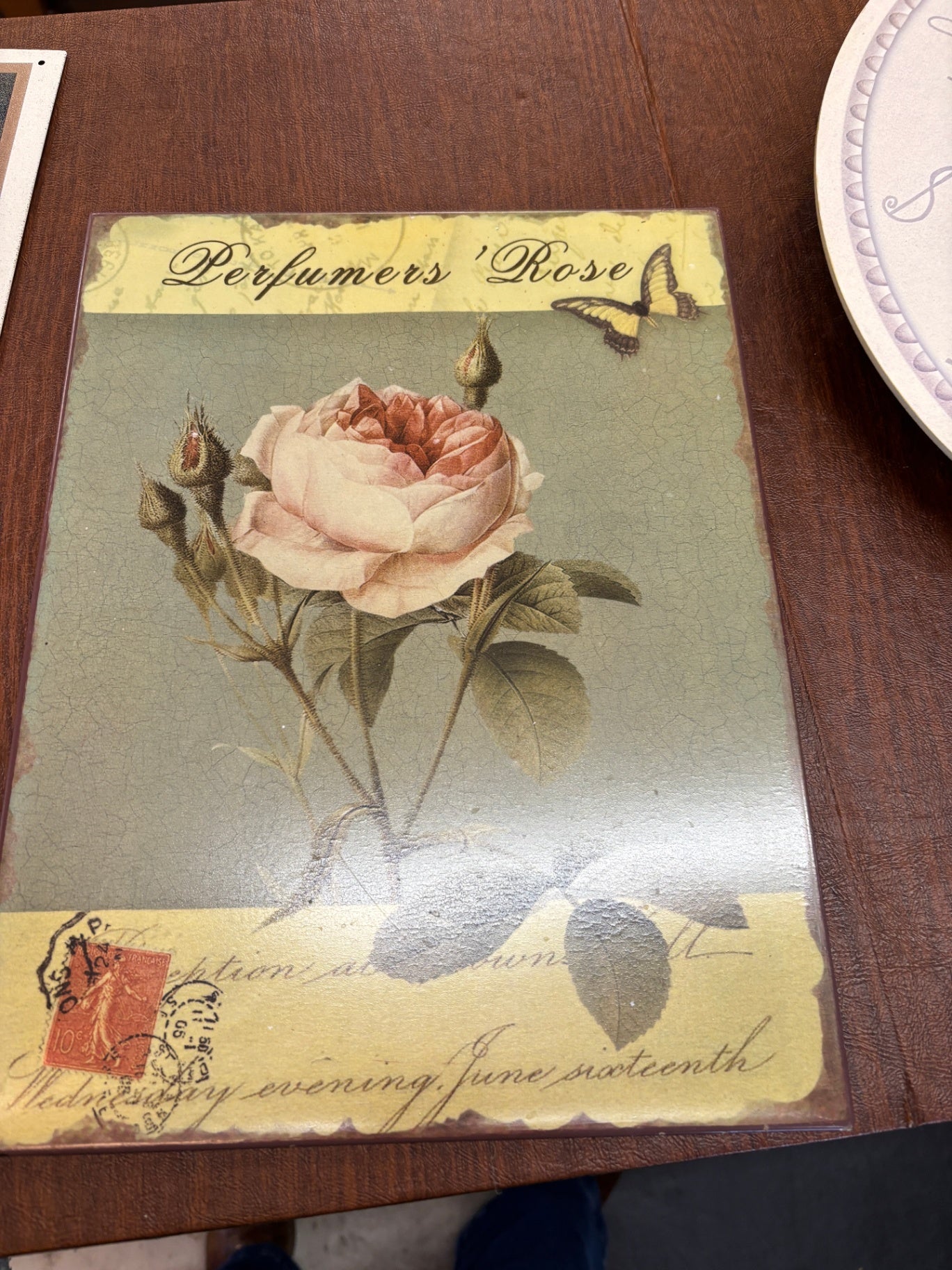 Perfumers Rose Metal Sign