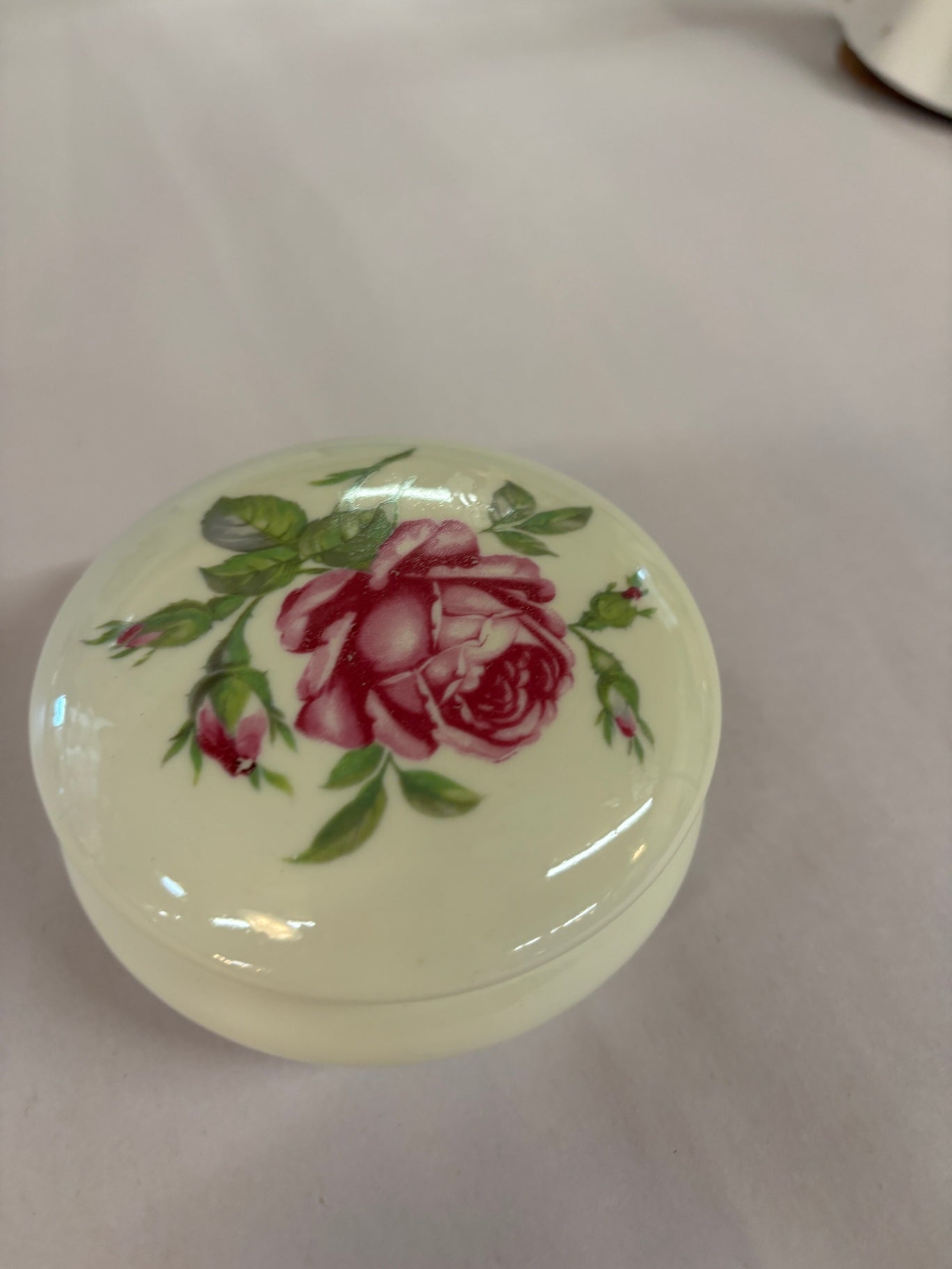Porcelain Limoges France “Chamart” Trinket Box with Lid