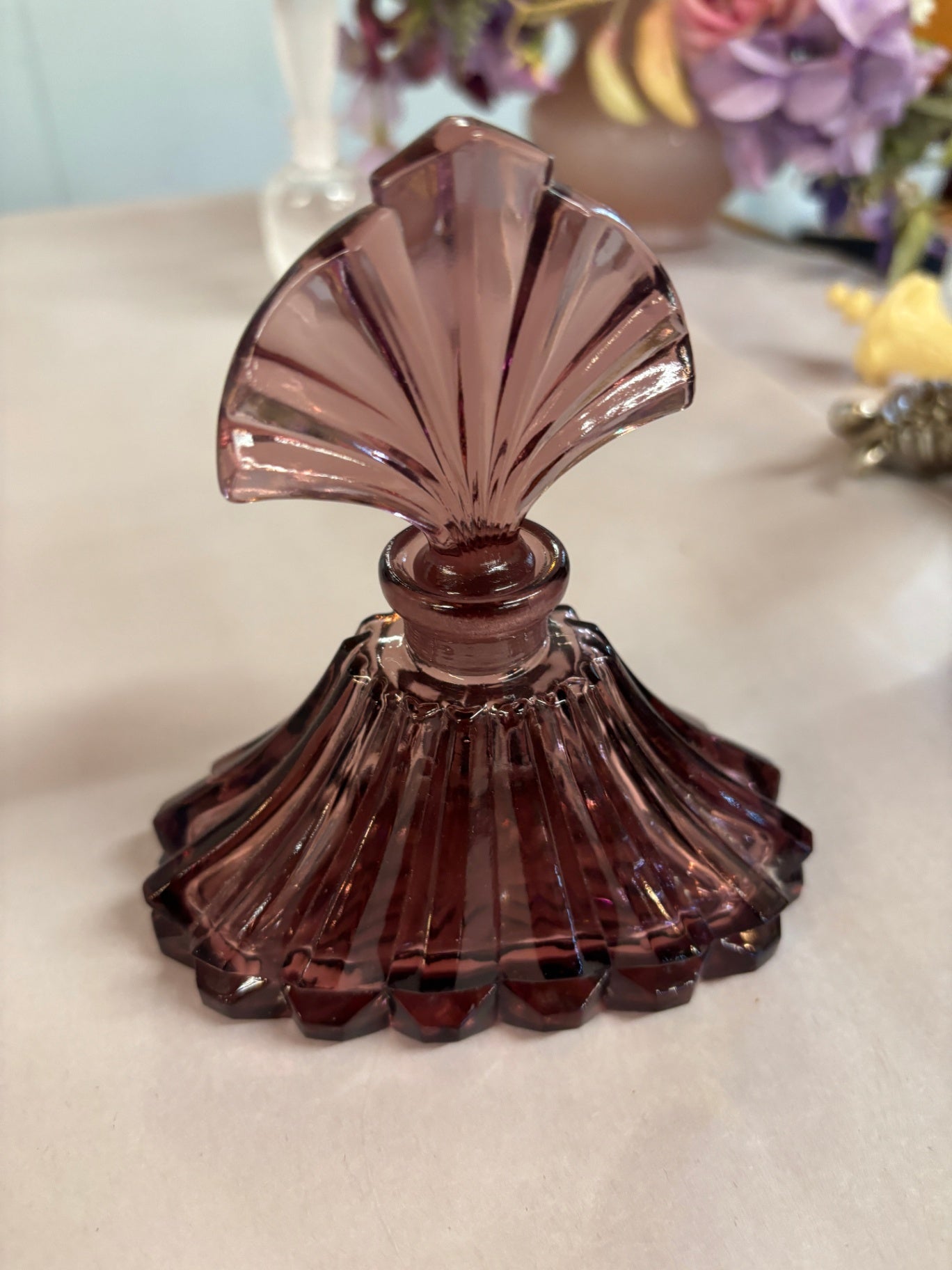 Beautiful Amethyst Purple Perfume Bottle