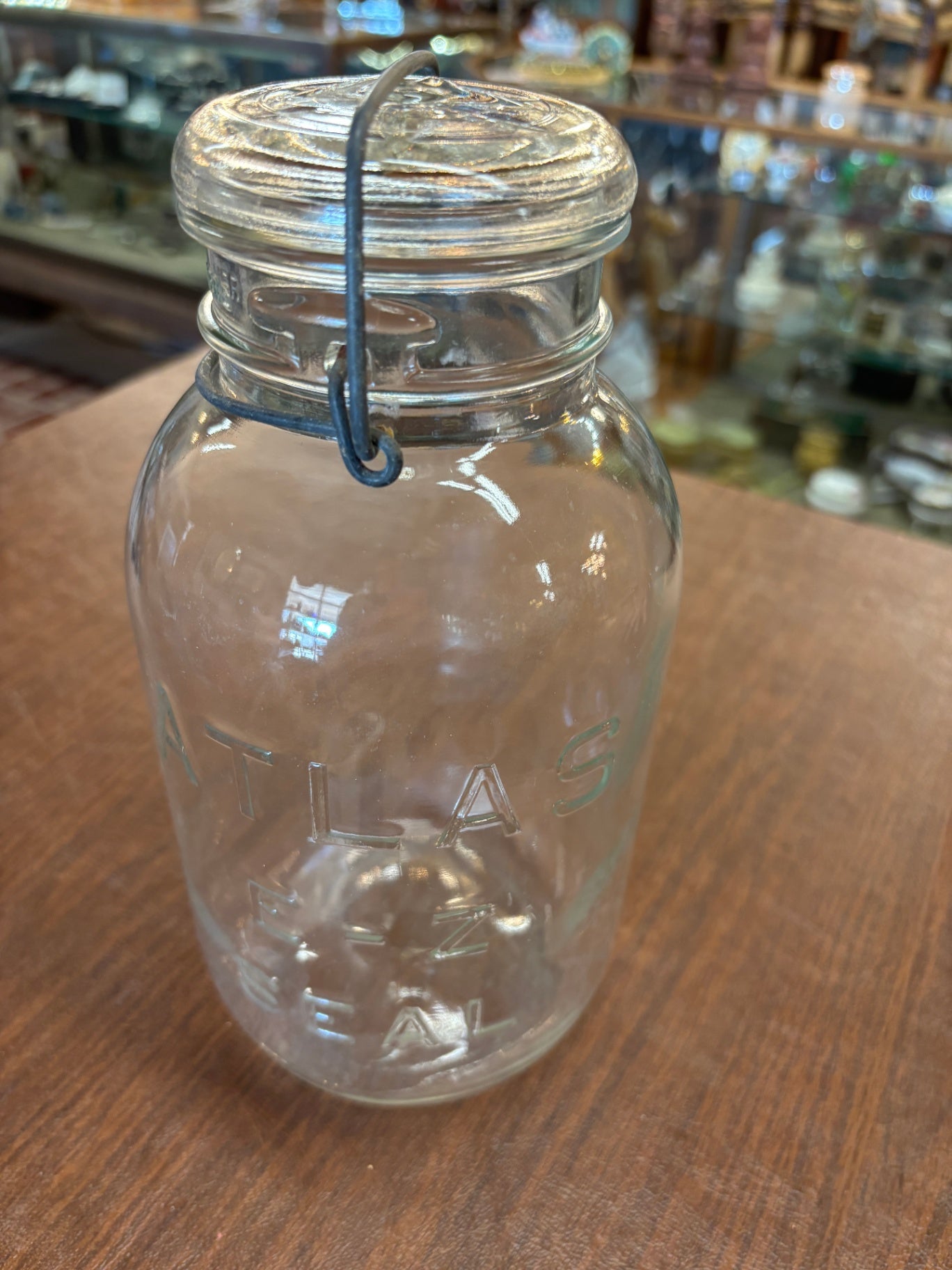 Atlas Mason 'E-Z Seal' 1930s Wire Bail Half Gallon