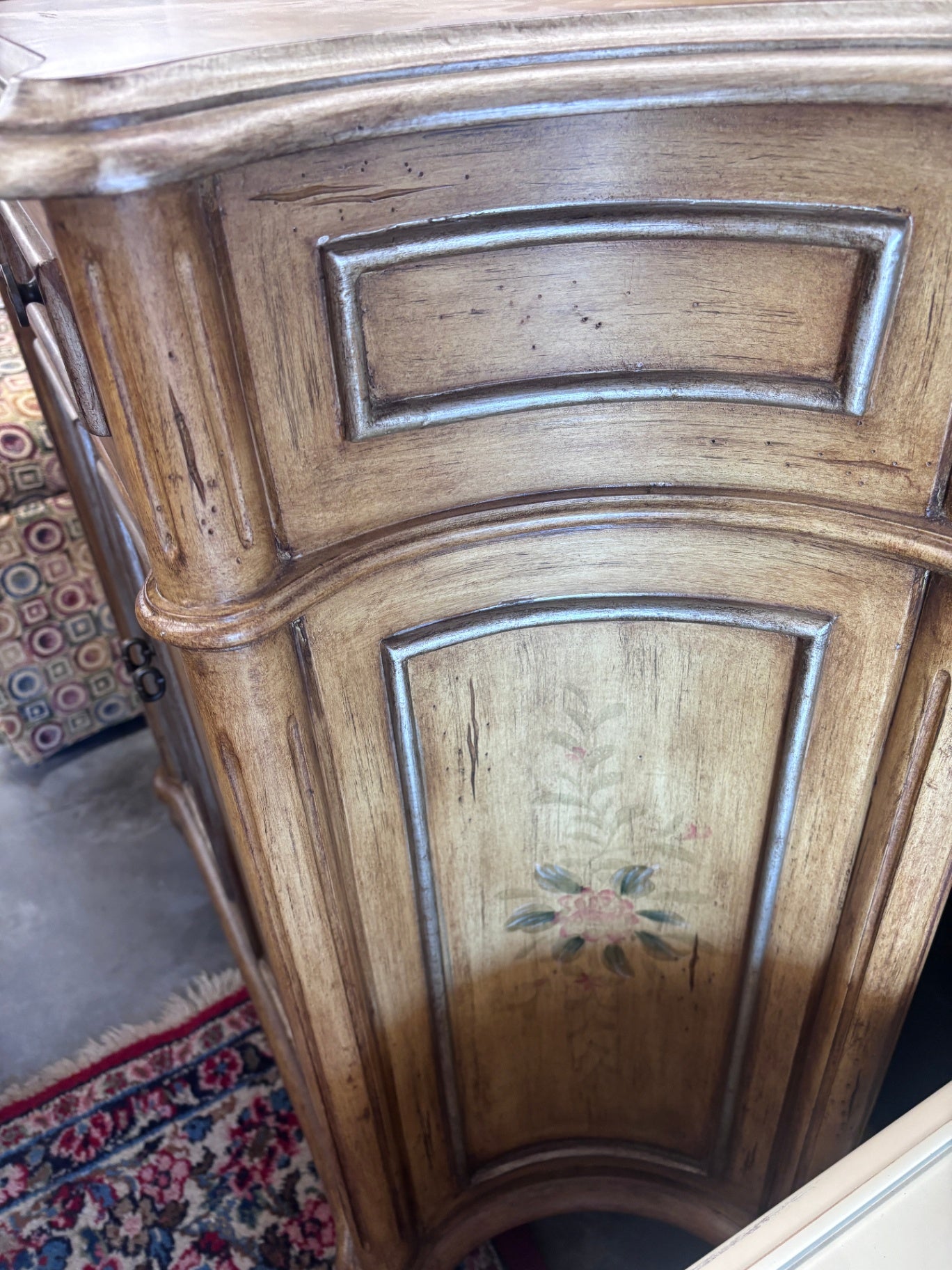 Buffet cabinet/sideboard with hand painted florals
