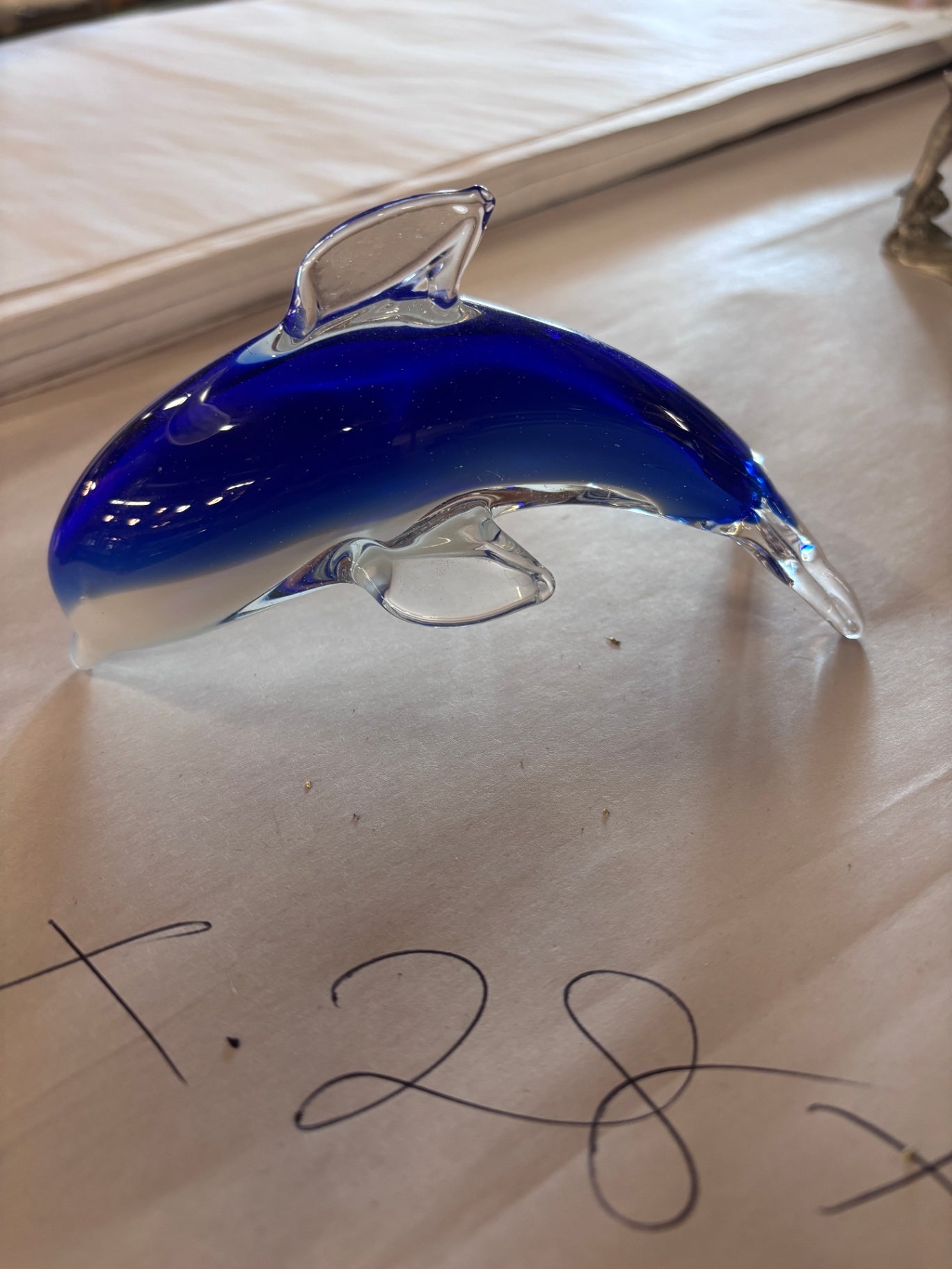 Cobalt Blue Dolphin Glass