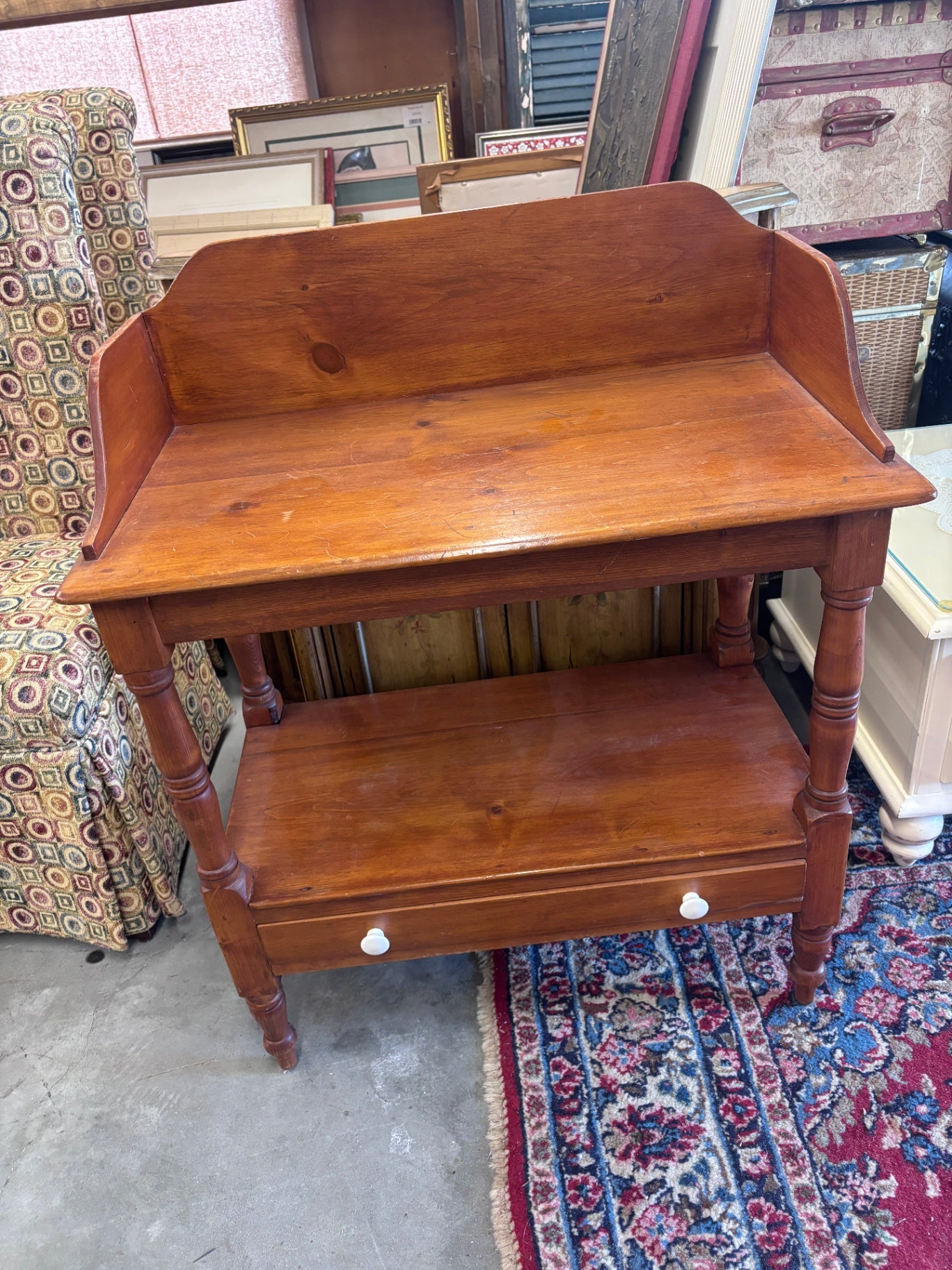 Vintage side table/washboard