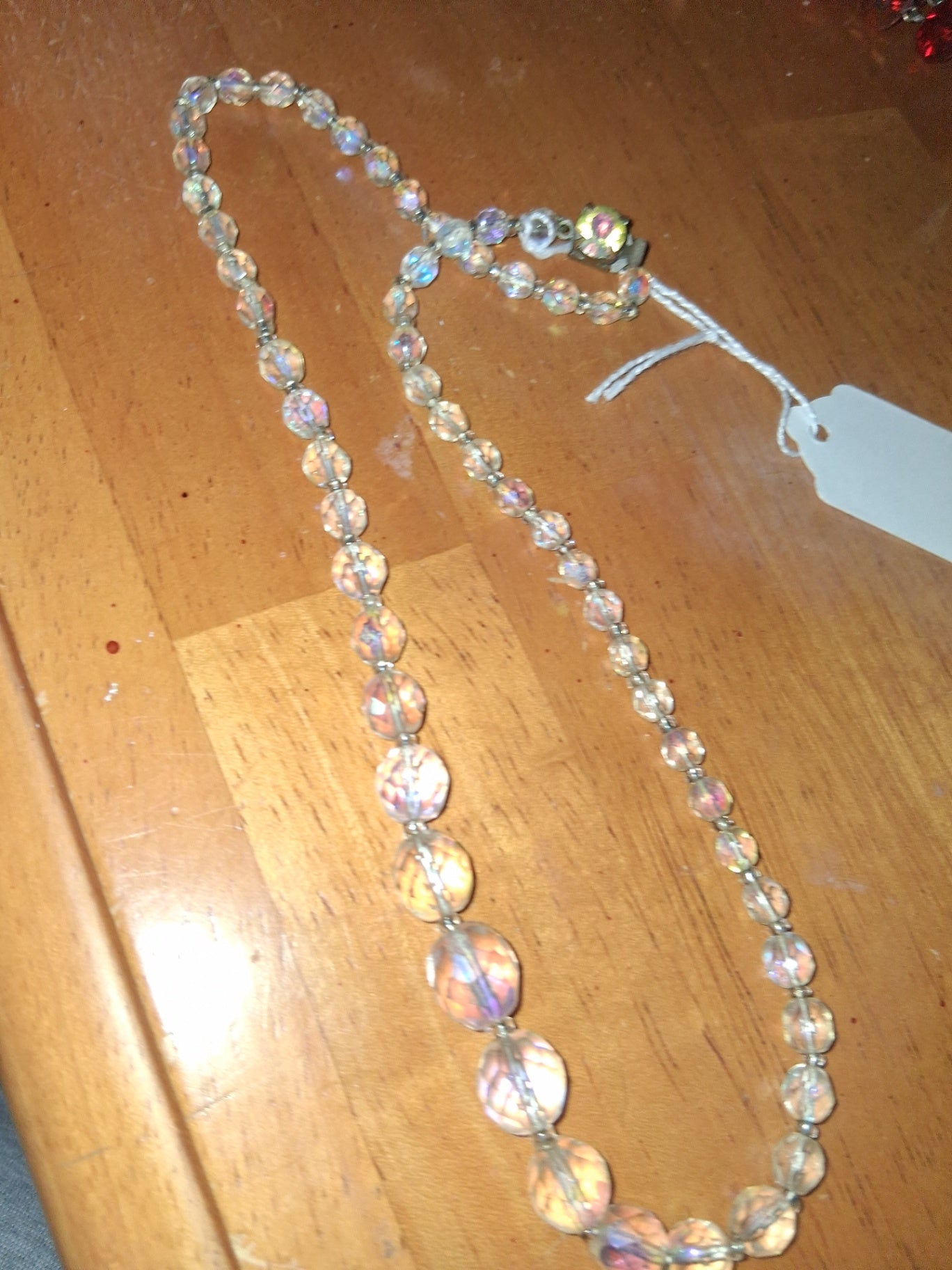 Necklace vintage crystal aborealis dsc