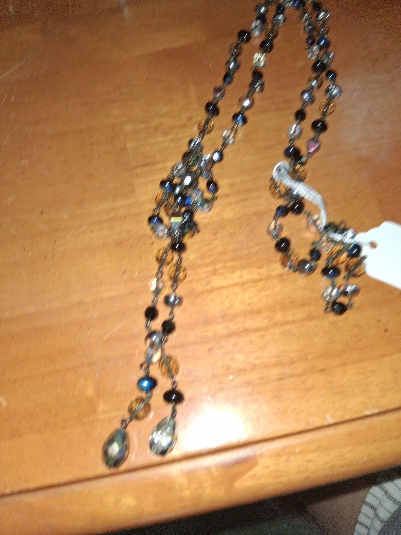 Lariat necklace aborealis crystal dsc