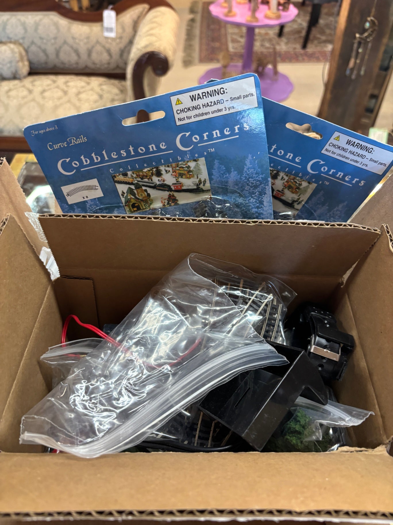 Box of Plastic Train Parts