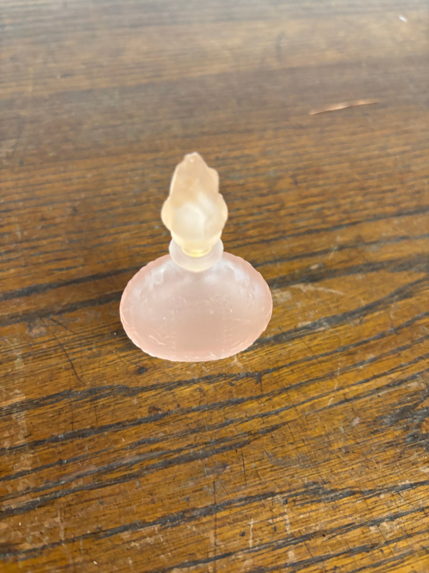  Frosted Pink Glass Perfume Bottle,