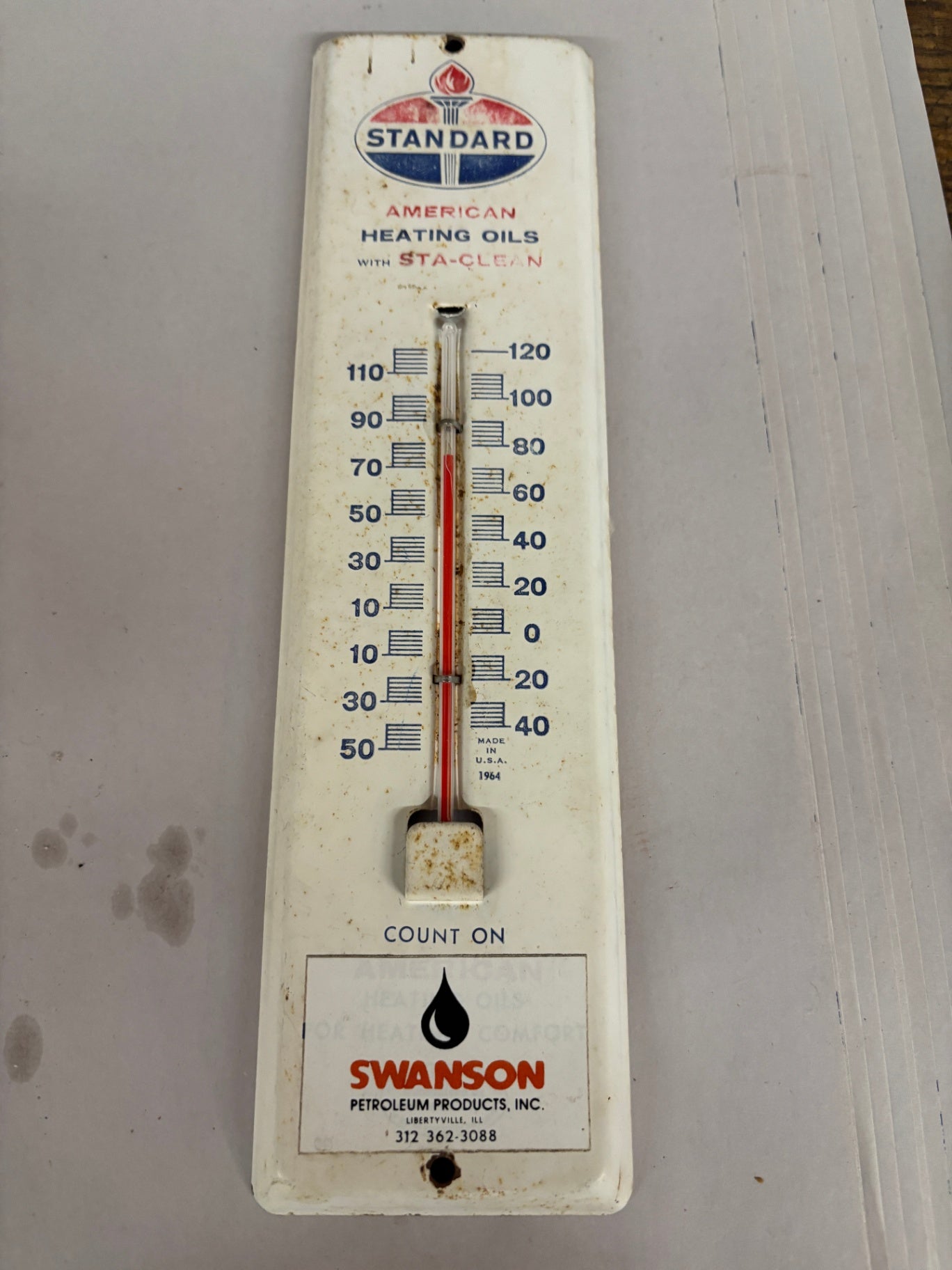  1964 Standard American Heating Oils Thermometer