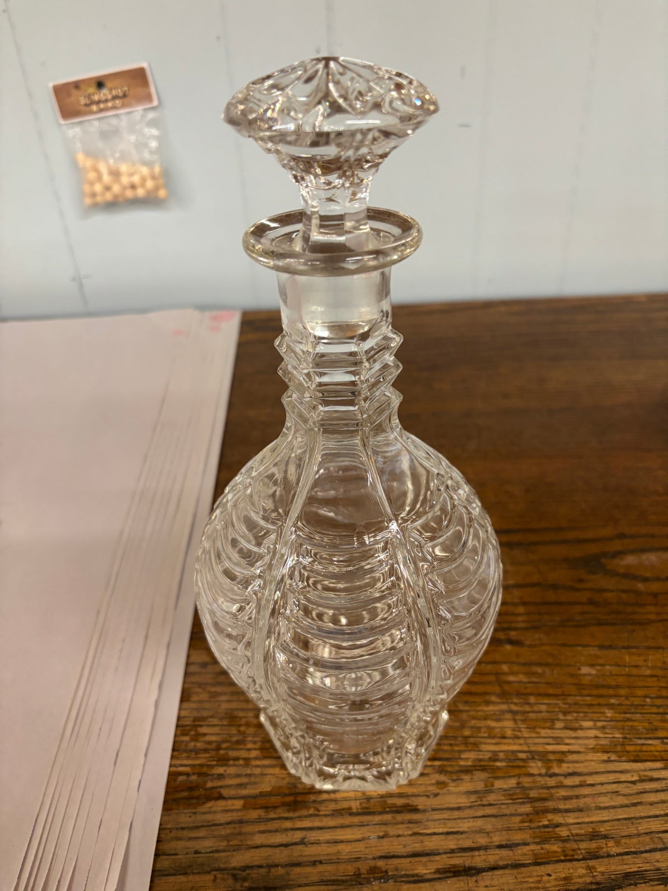 Art Deco style heavy crystal decanter
