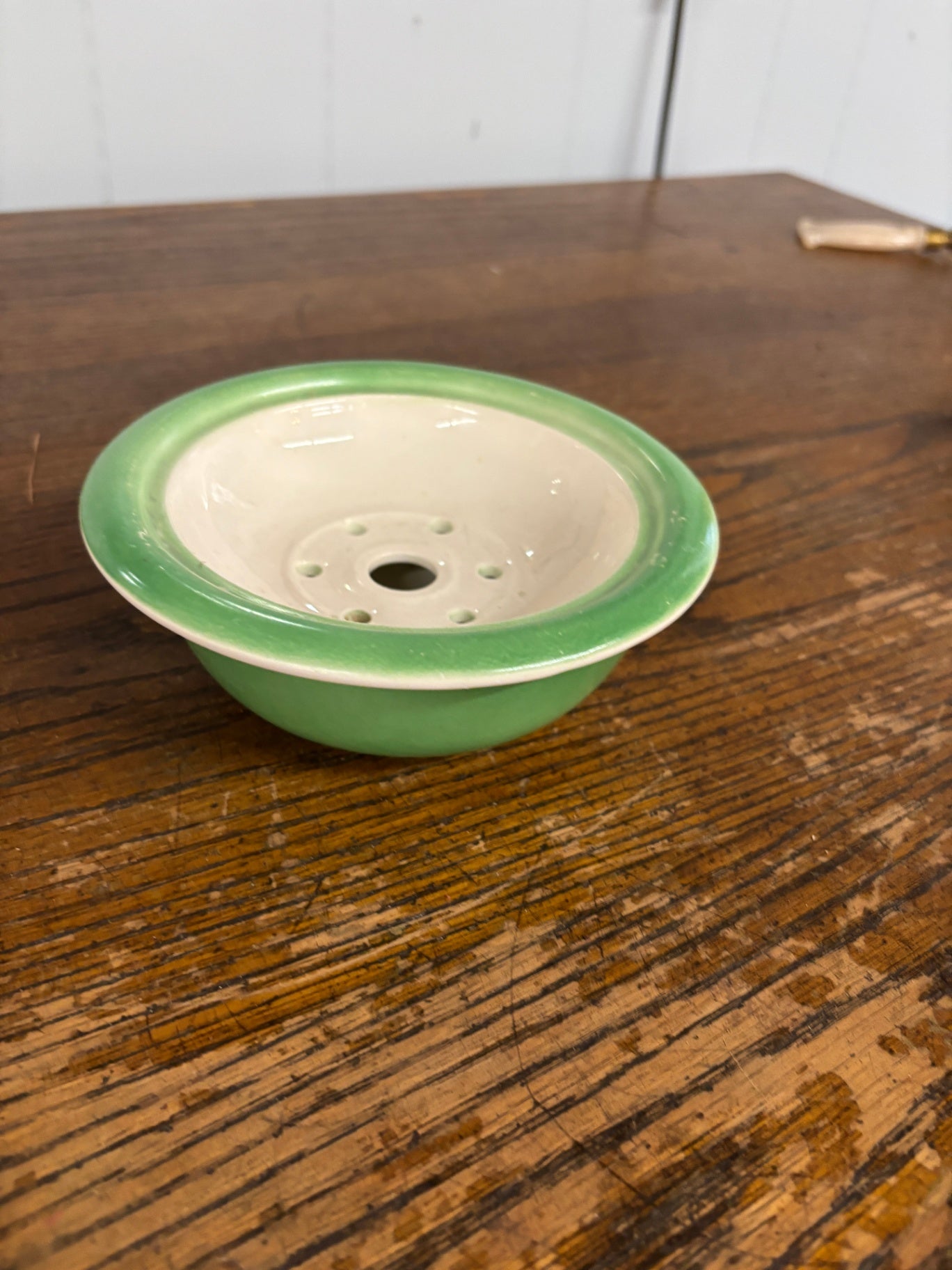  Fine Round Green Bonsai Pot with Mesh,