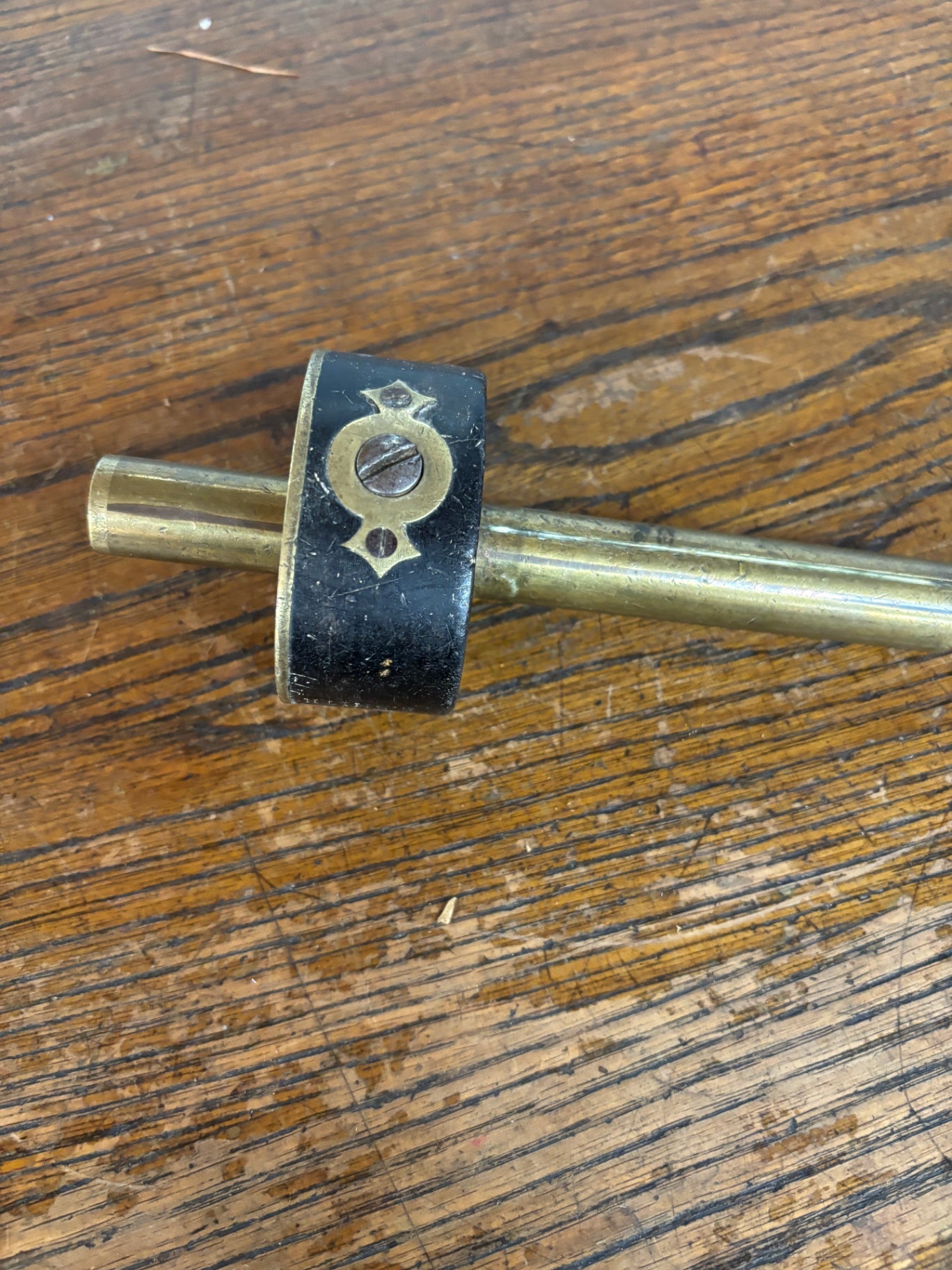 Vintage ebony and brass mortise gauge
