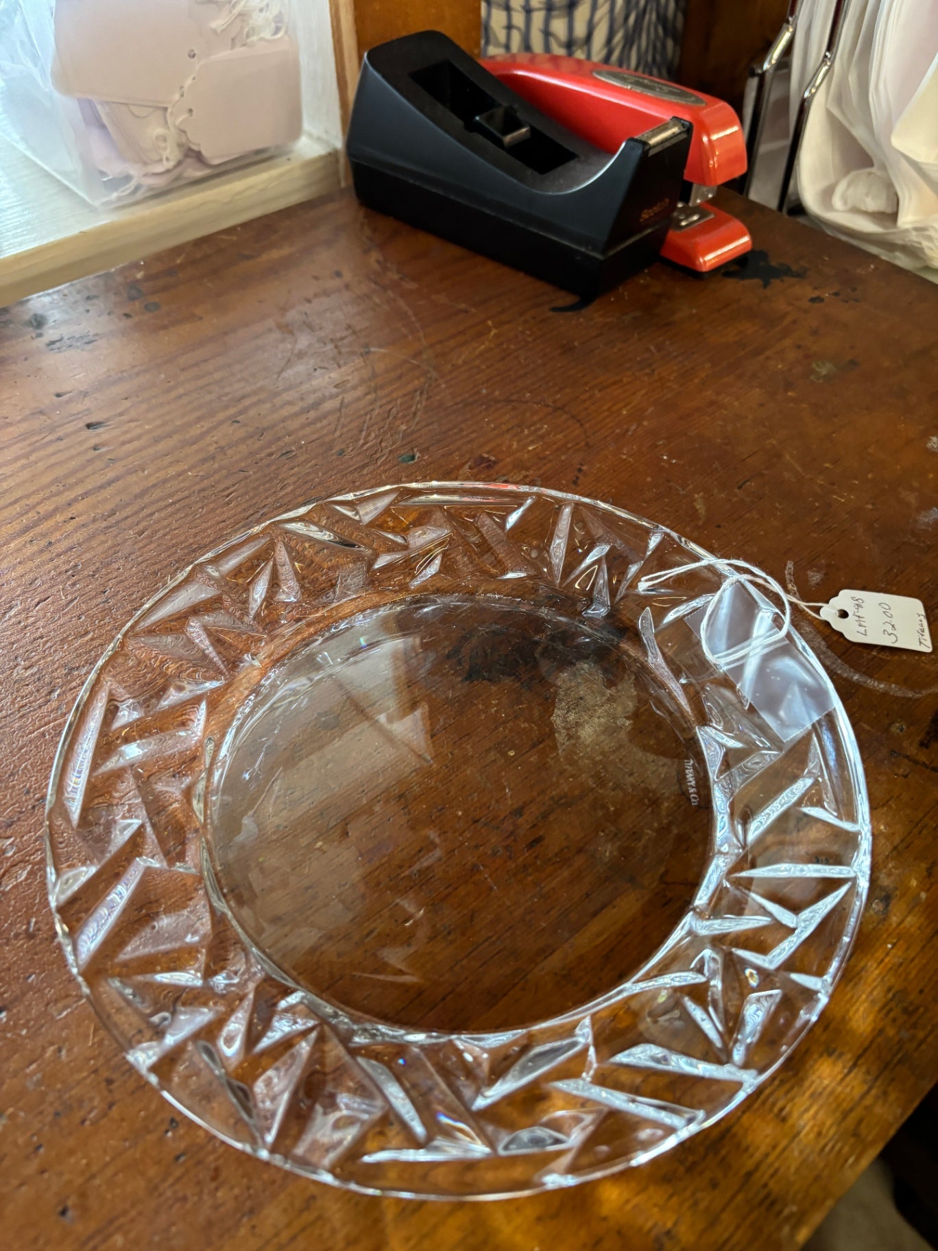 TIFFANY & CO Rock Cut Lead Crystal 8” Salad/dessert Plate