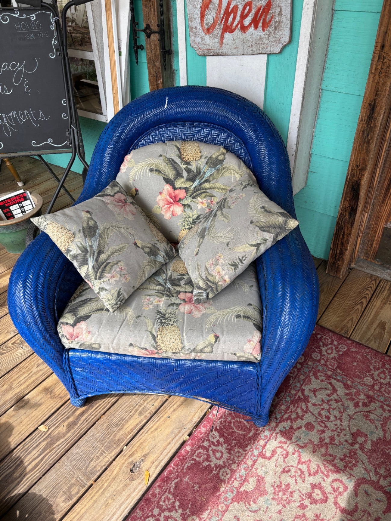 Blue Wicker Chair
