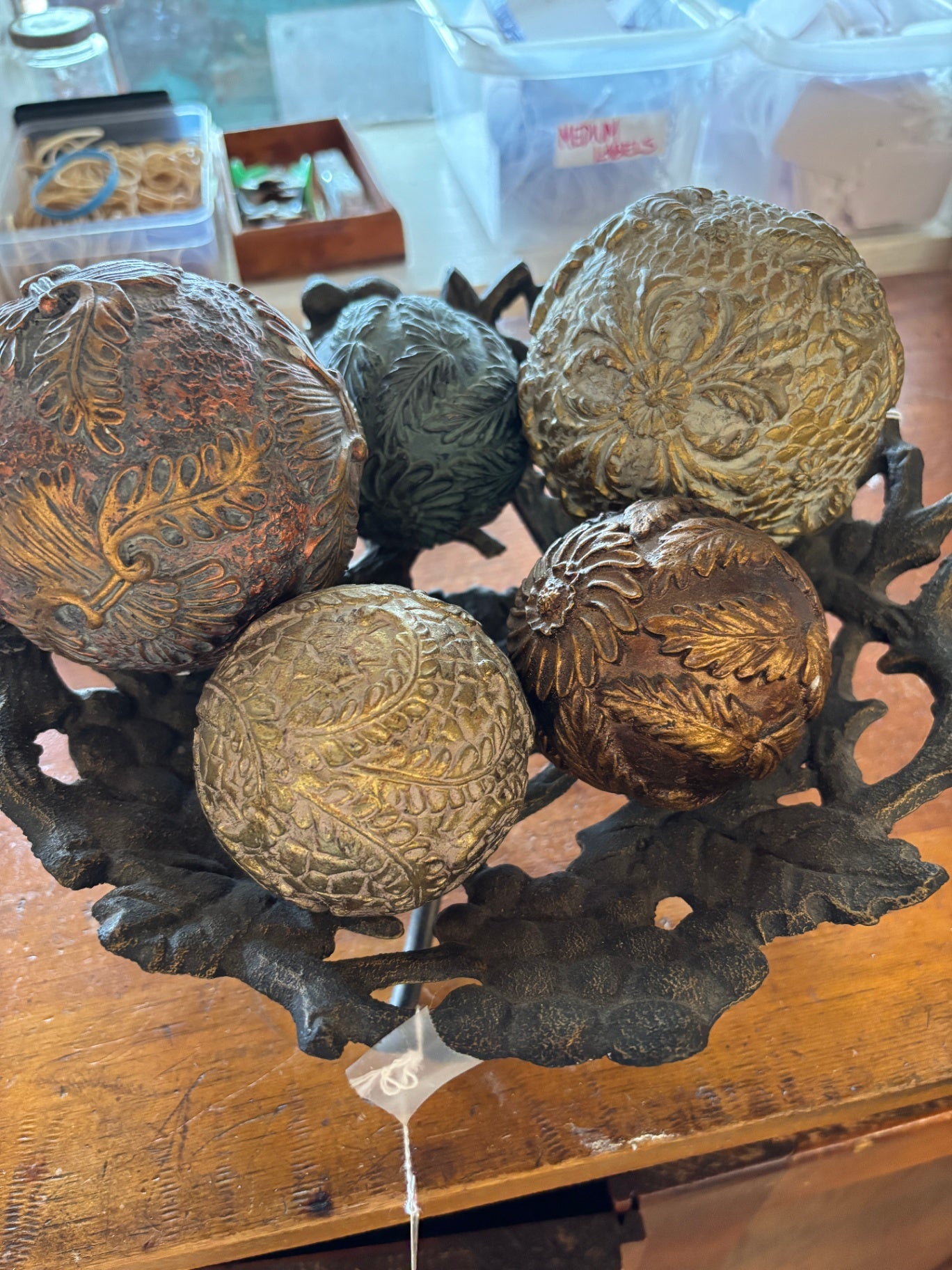 Wrought Iron Bowl With Balls